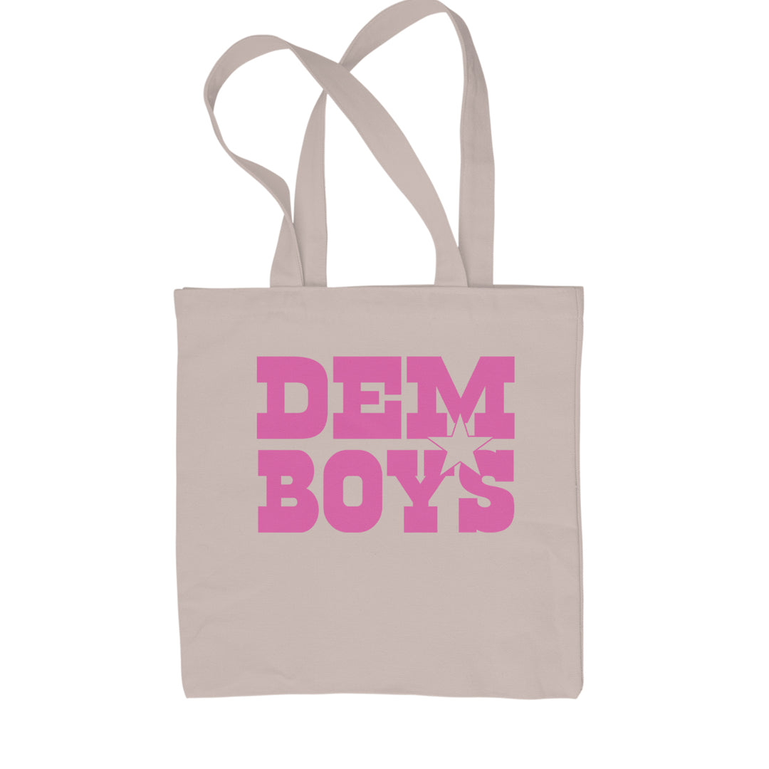Dem Boys Hot Pink Dallas  Shopping Tote Bag Natural