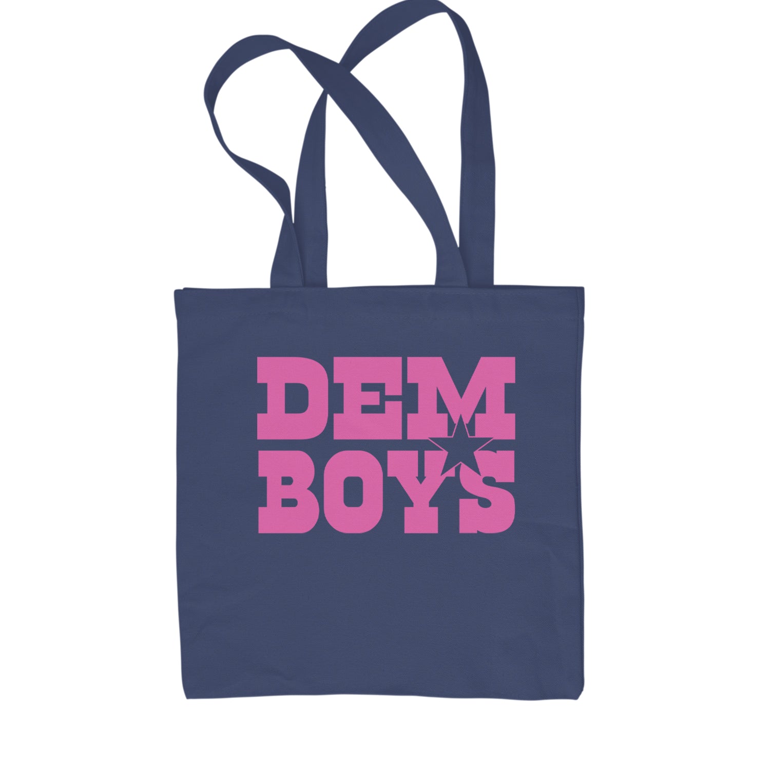 Dem Boys Hot Pink Dallas  Shopping Tote Bag Navy Blue