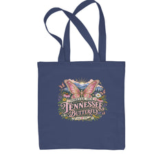 Forever Our Tennessee Butterfly Dolly Shopping Tote Bag Navy Blue