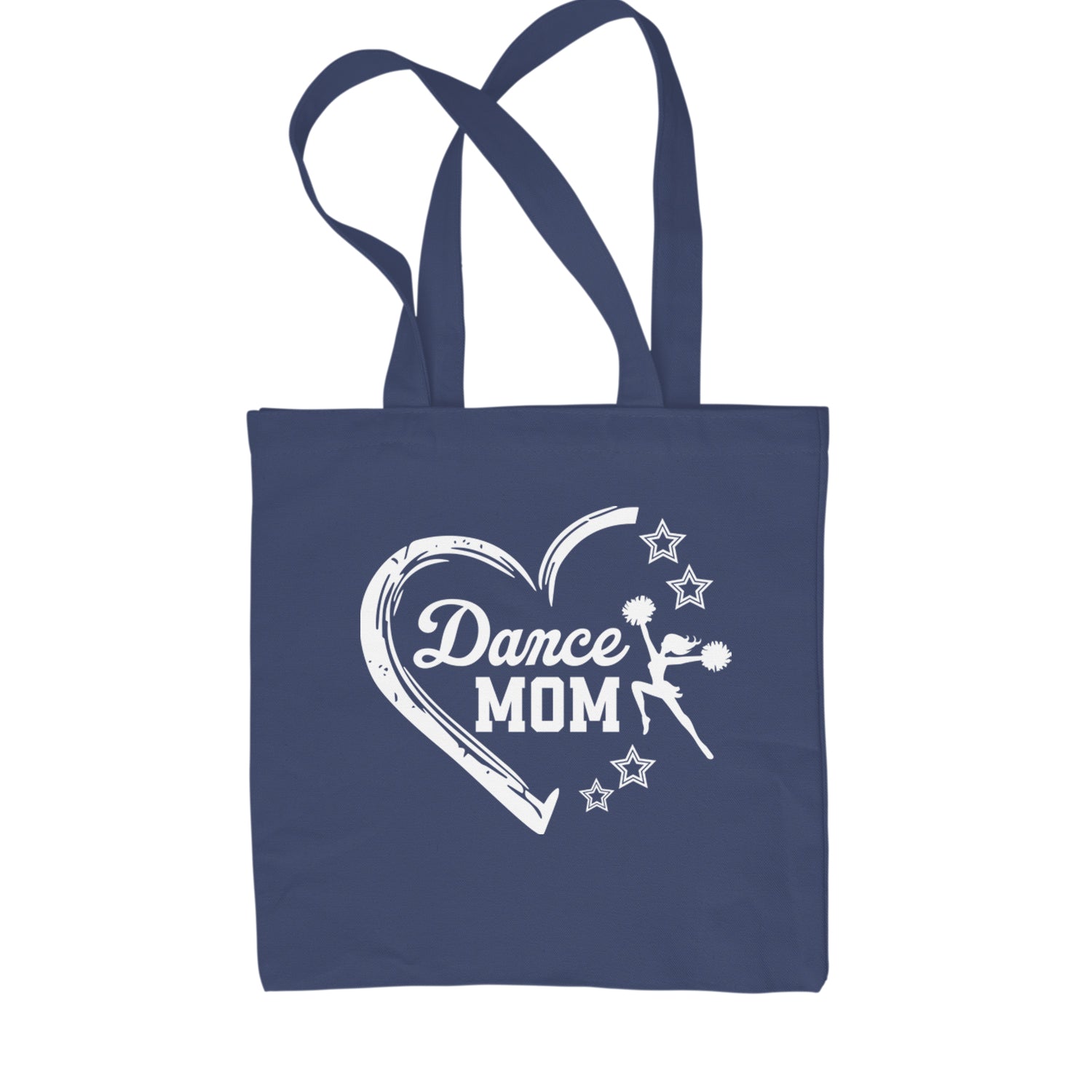 Heart Dance Mom Love Shopping Tote Bag Navy Blue