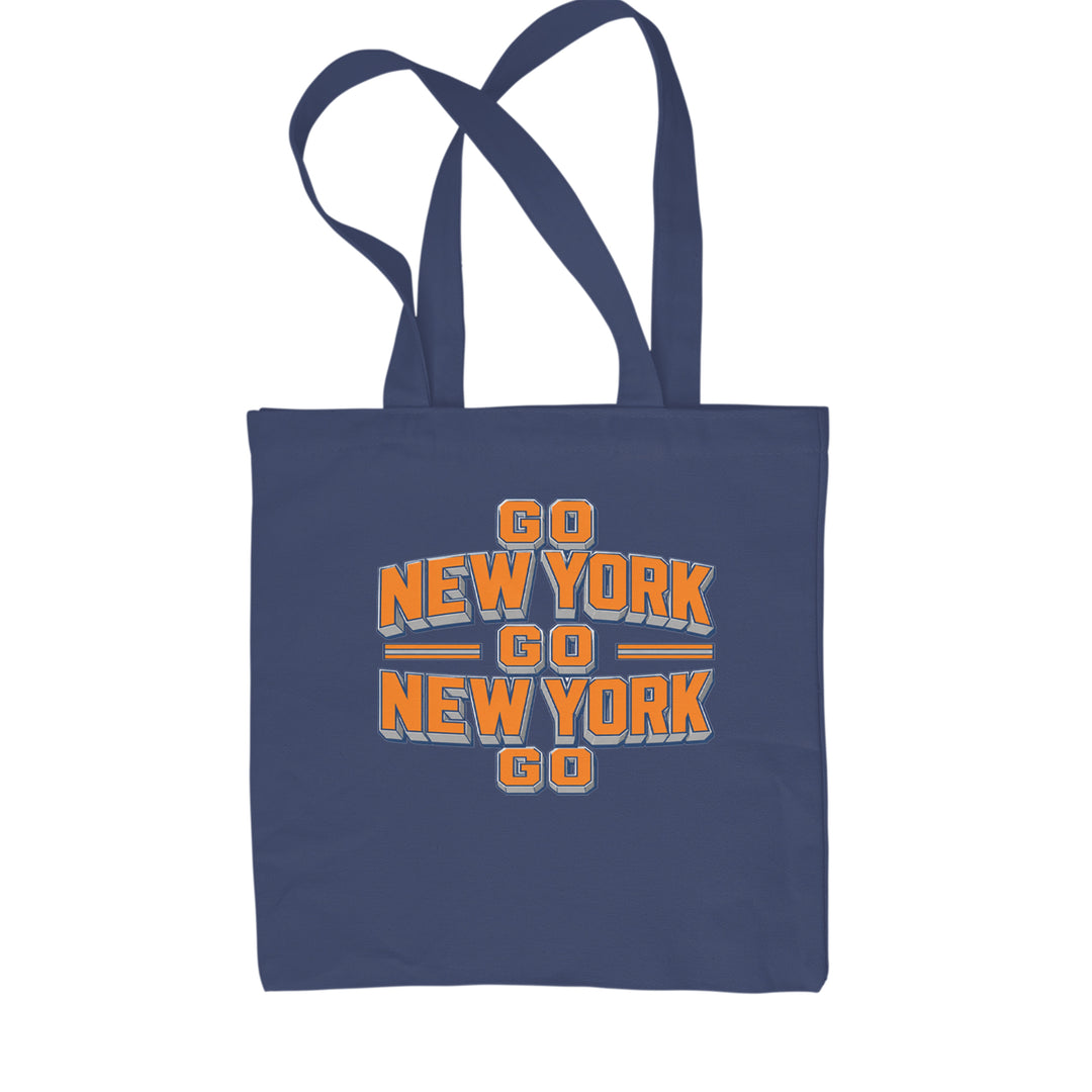 Go New York Go Basketball Shopping Tote Bag Navy Blue