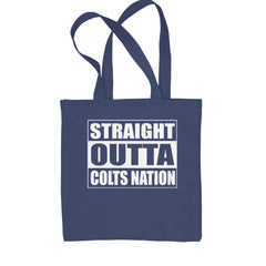 Straight Outta Colts Nation Football  Shopping Tote Bag Navy Blue