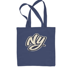 NYC New York City Grunge Street Shopping Tote Bag Navy Blue