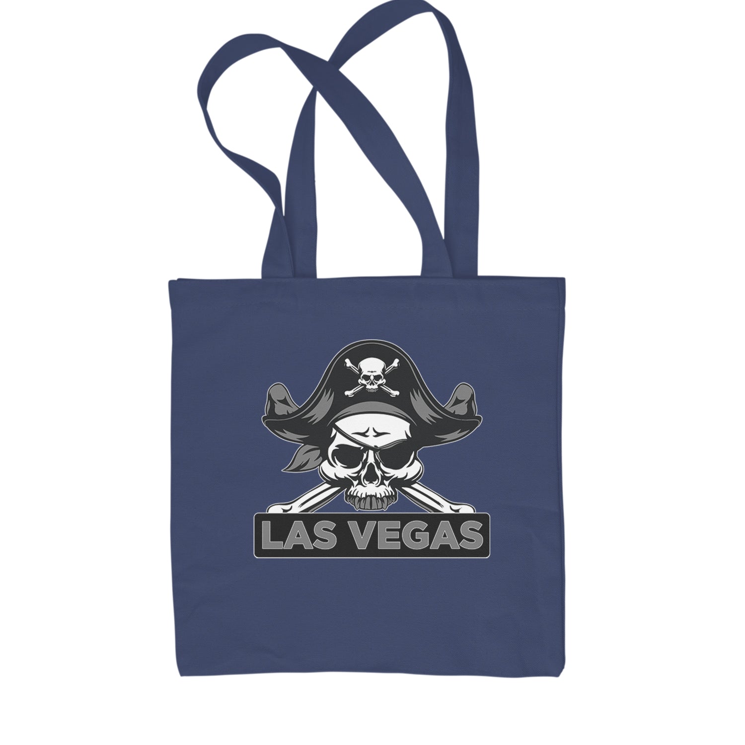 Raider Skull Straight Outta Las Vegas Shopping Tote Bag Navy Blue