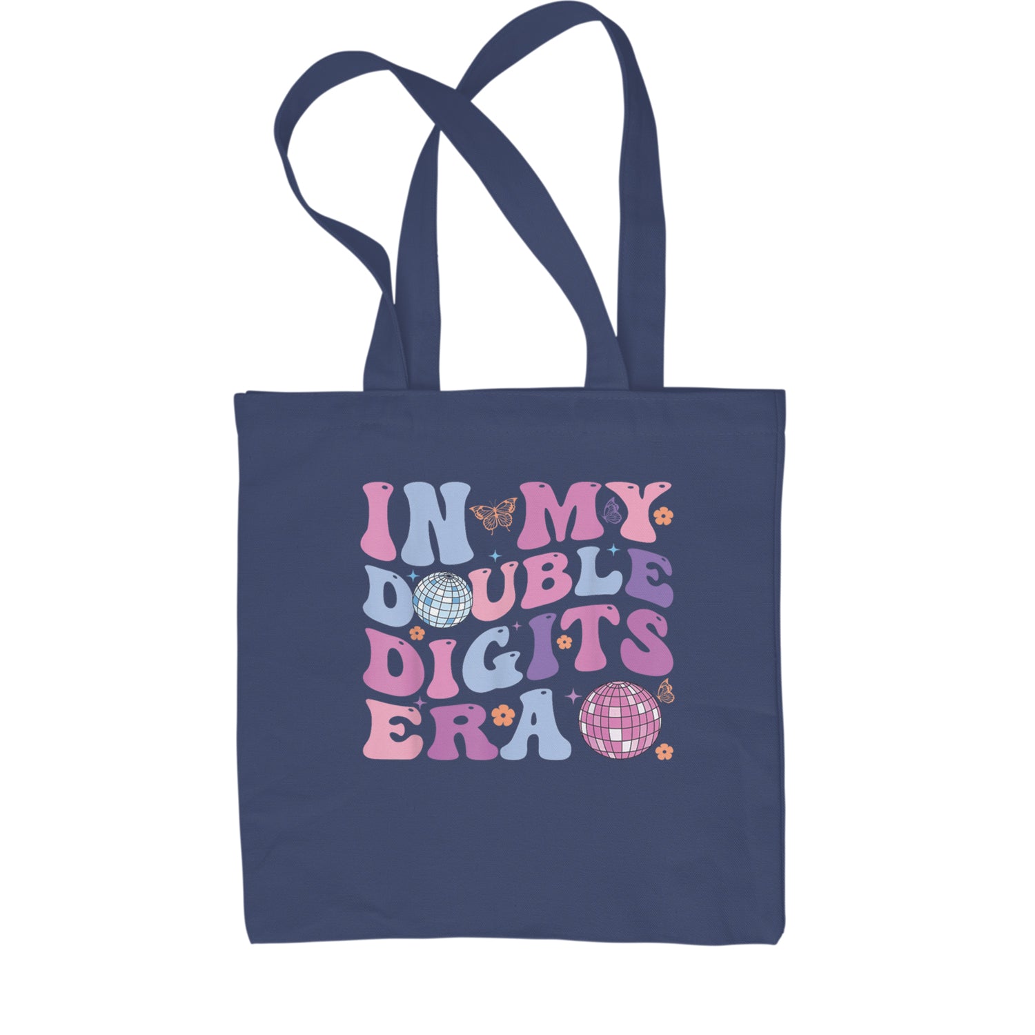 In My Double Digits Era Retro 10 Year Old 10th Birthday Shopping Tote Bag