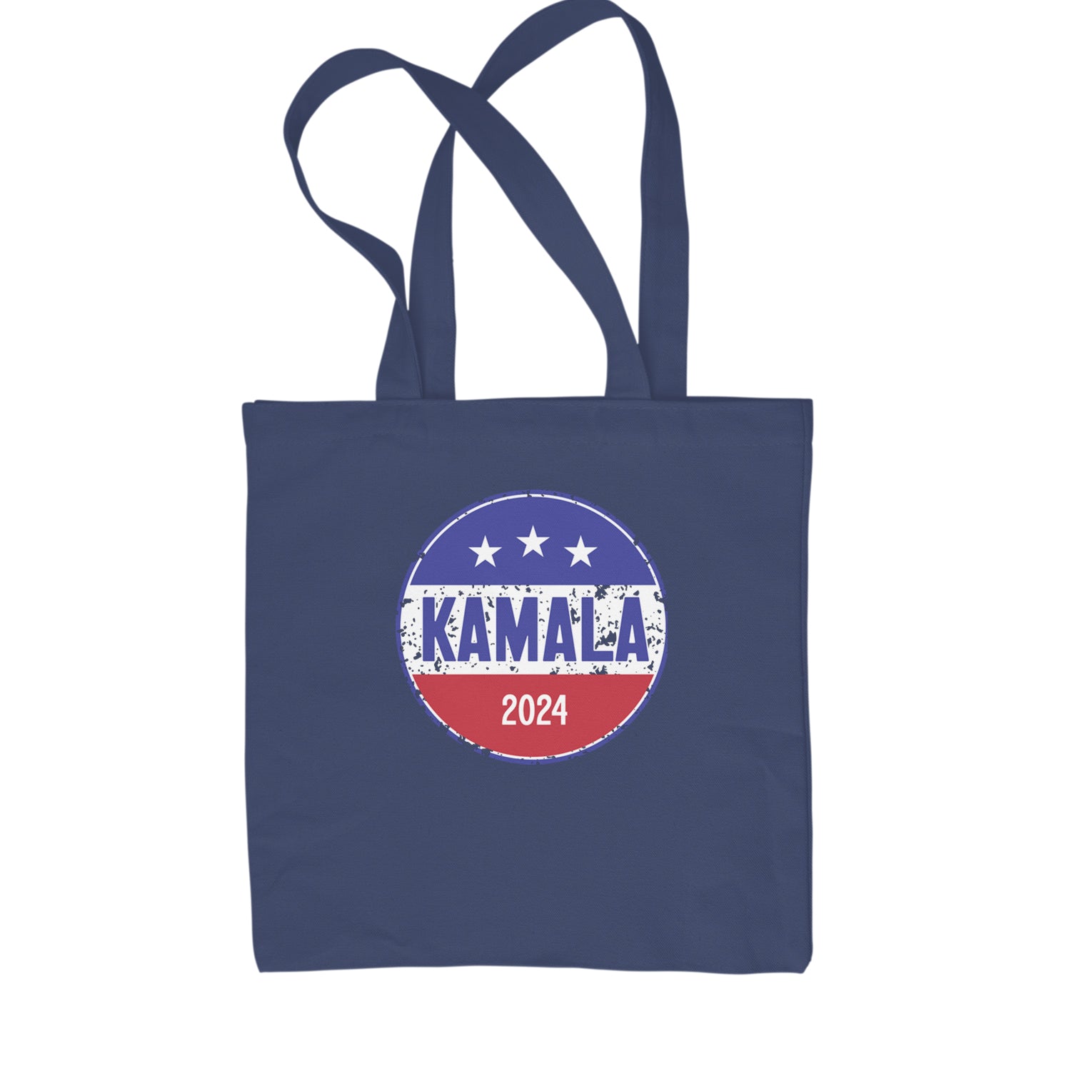 Kamala Badge 2024 - Kamala Harris For President 2024 Shopping Tote Bag Navy Blue