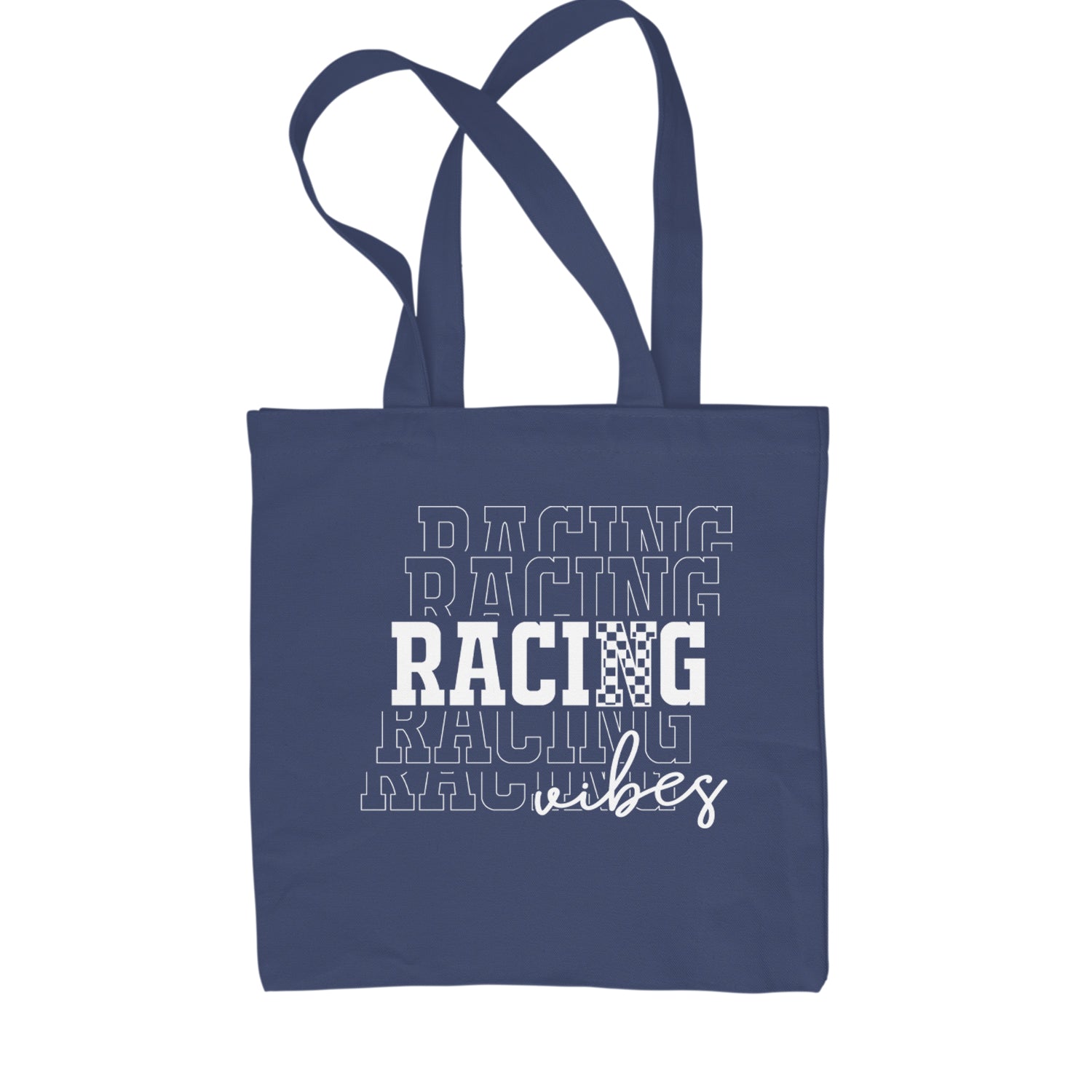 Racing Vibes Shopping Tote Bag Navy Blue