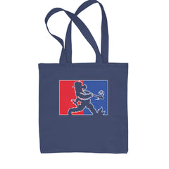 Batter Up Philly Baseball Phan Shopping Tote Bag Navy Blue