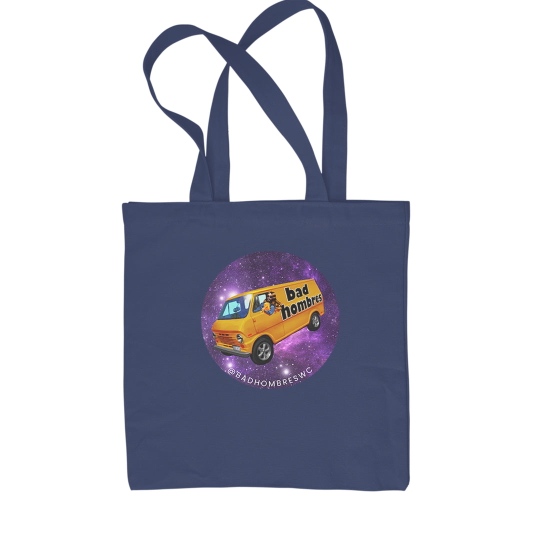 Bad Hombres Space West Chester Band Shopping Tote Bag Navy Blue
