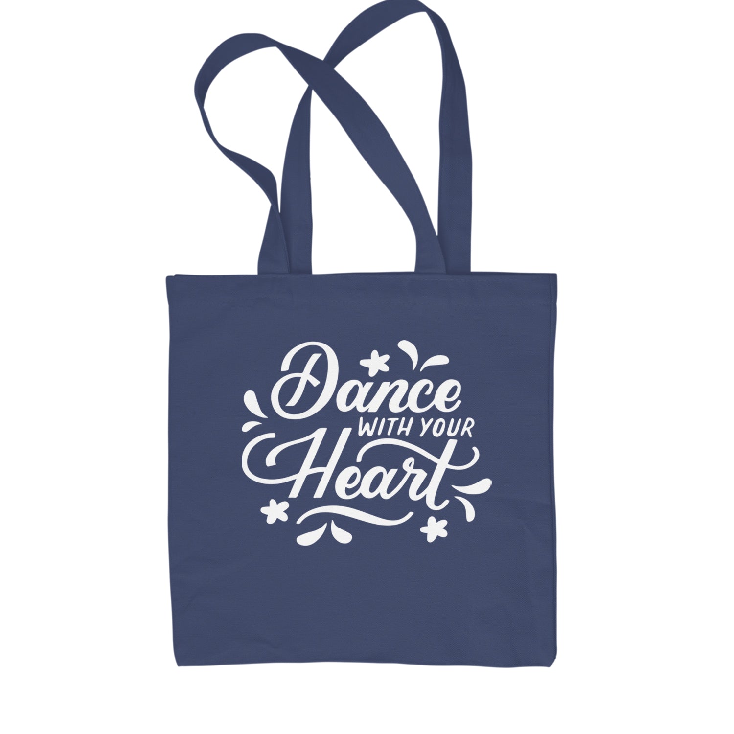 Dance With Your Heart Shopping Tote Bag Navy Blue