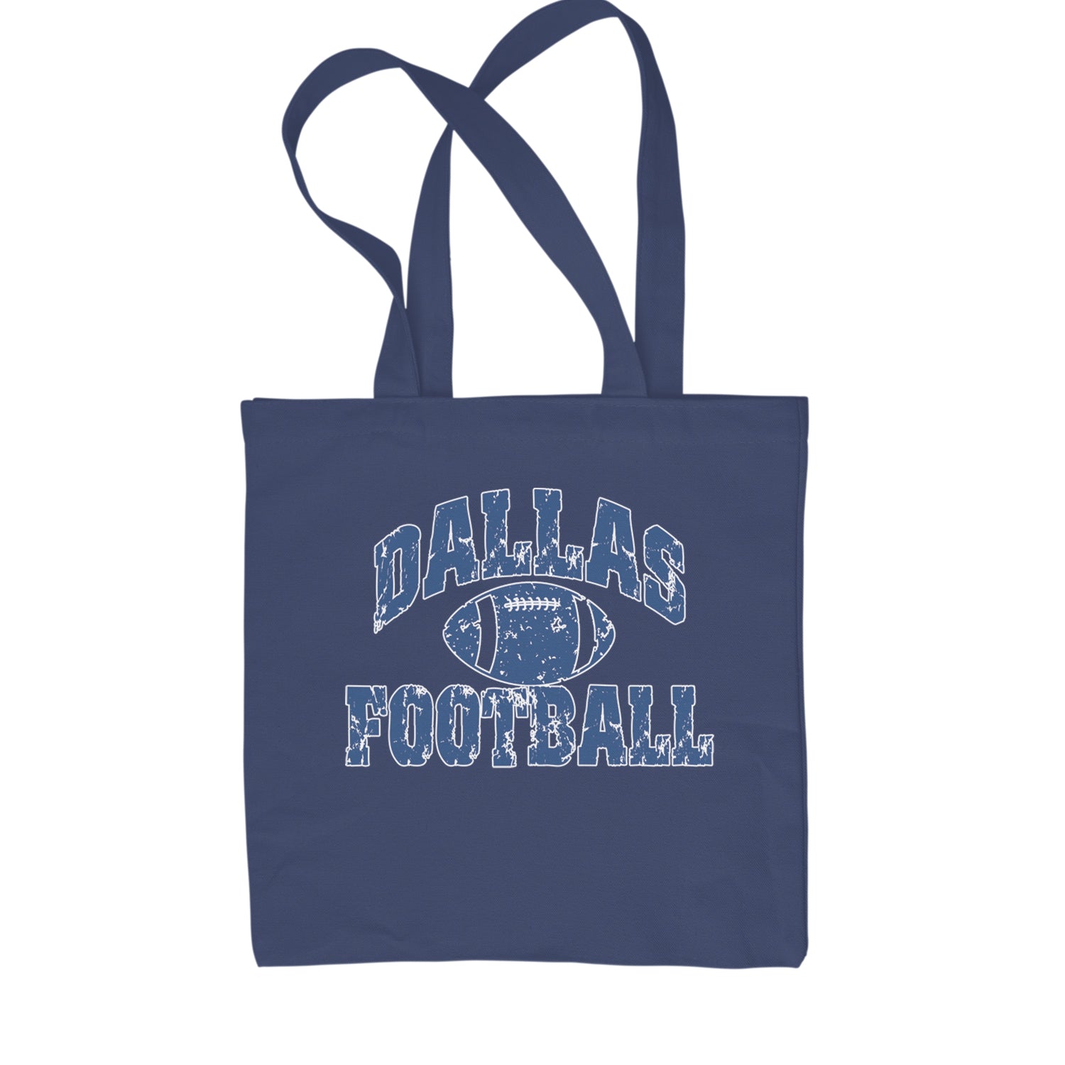 Dallas Distressed Football Shopping Tote Bag Navy Blue