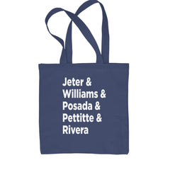 Jeter & Williams & Posada & Pettitte & Rivera Shopping Tote Bag Navy Blue