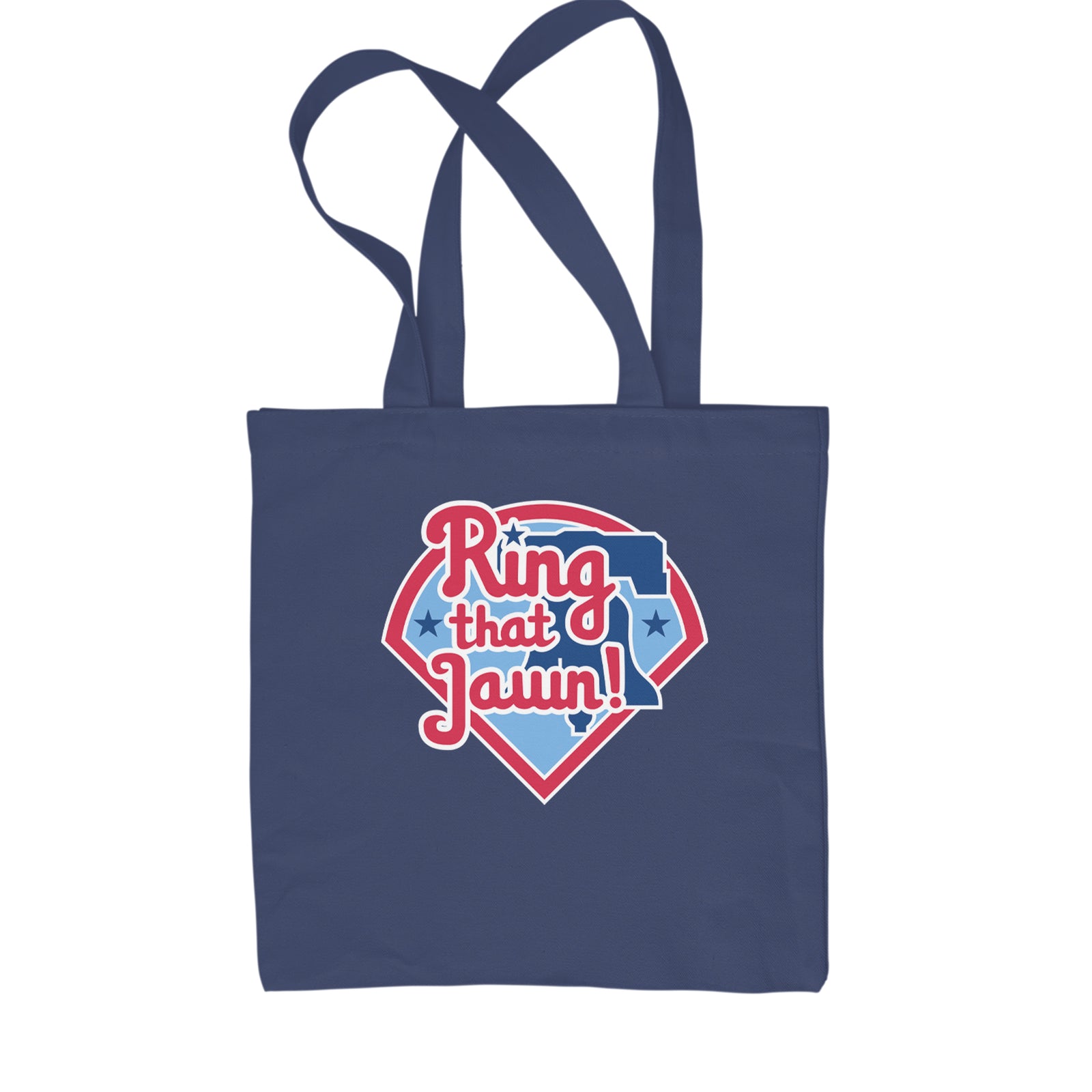 Ring That Jawn Philly Baseball Shopping Tote Bag Navy Blue