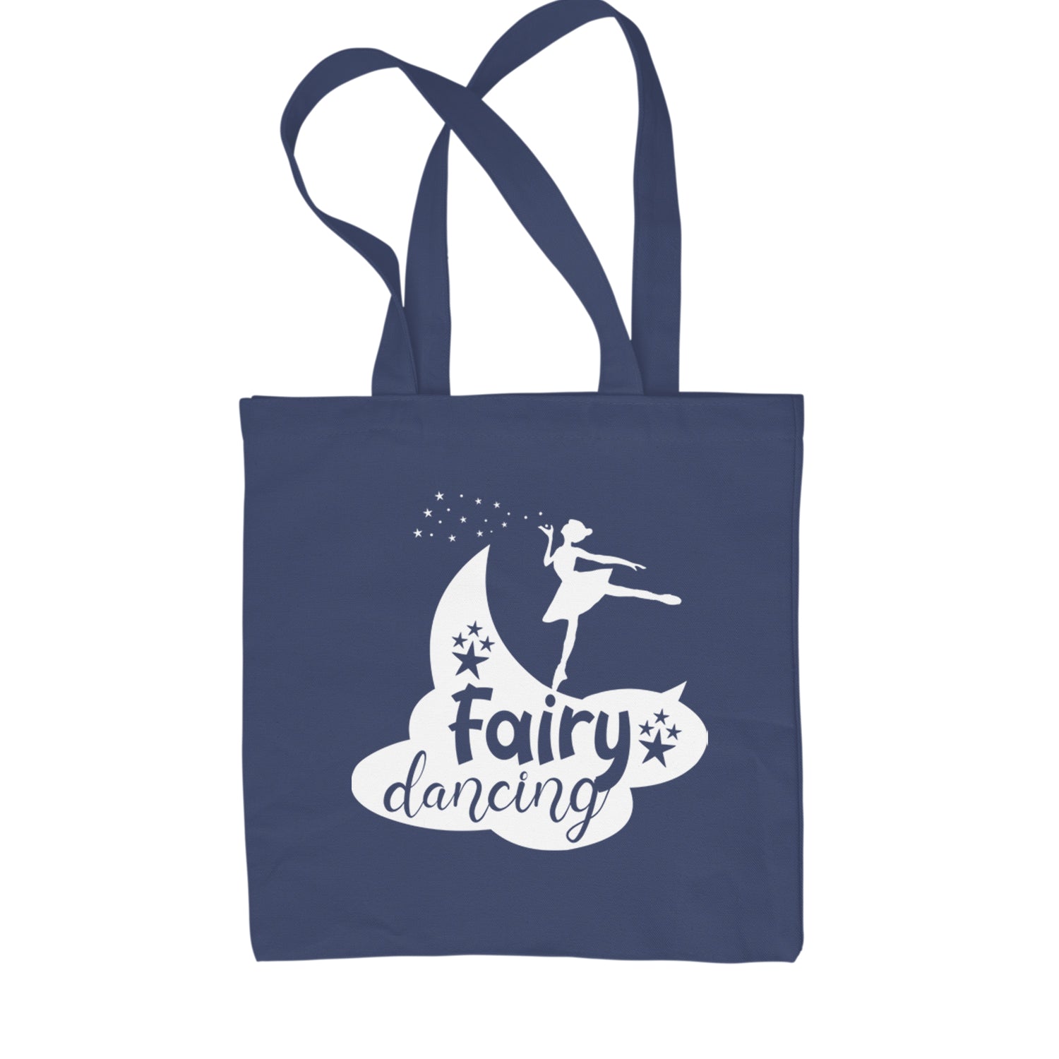 Fairy Dancing Shopping Tote Bag Navy Blue