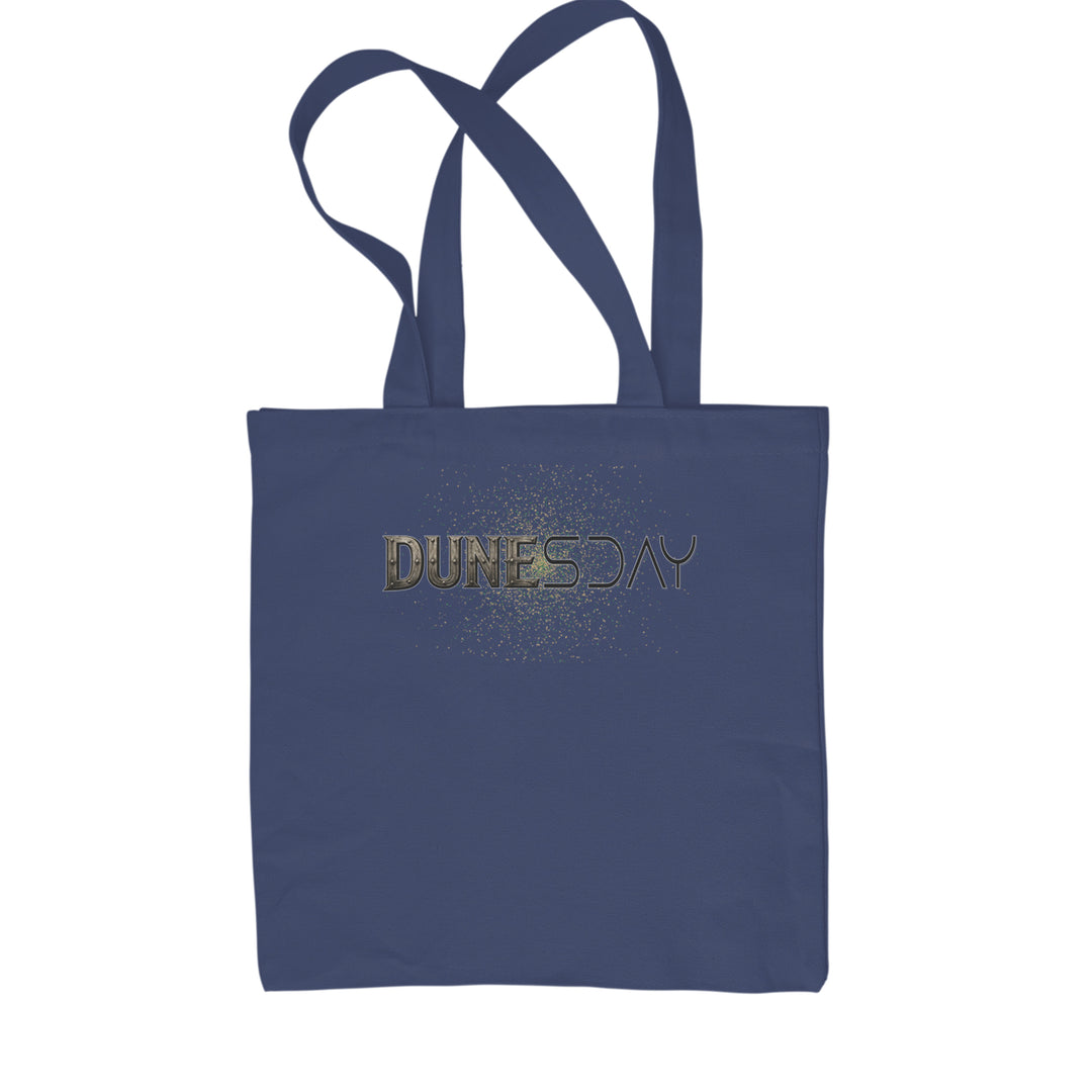 DunesDay Desert Apocolypse Shopping Tote Bag Navy Blue