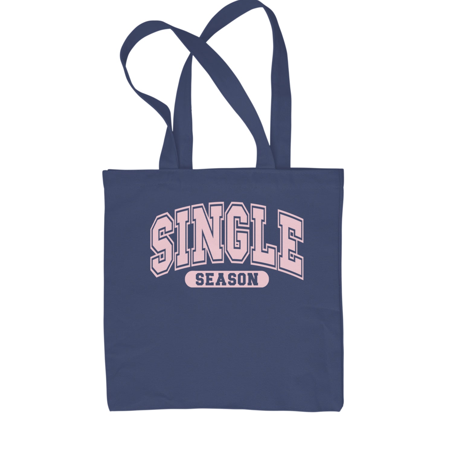 Single Season Valentine's Day Shopping Tote Bag Navy Blue