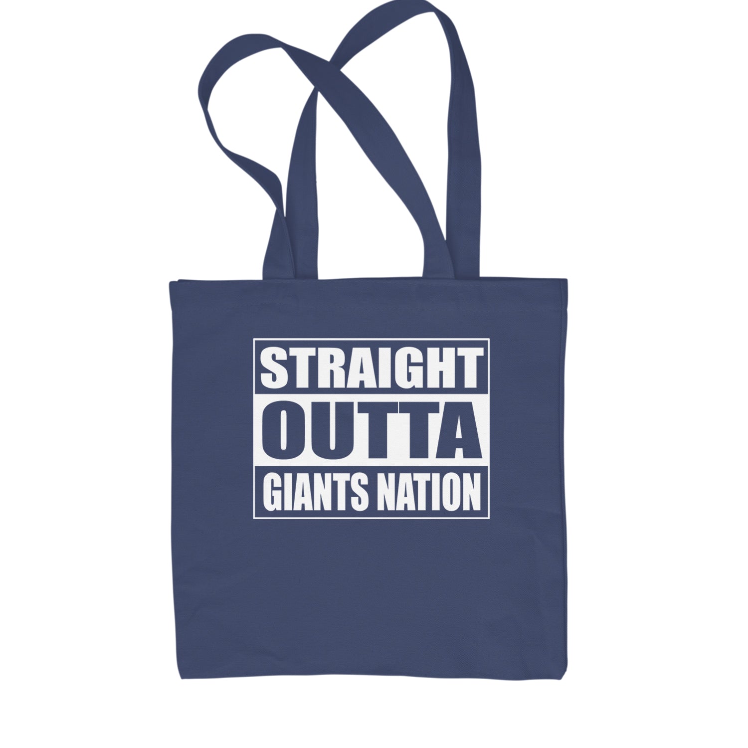 Straight Outta Giants Nation   Shopping Tote Bag Navy Blue