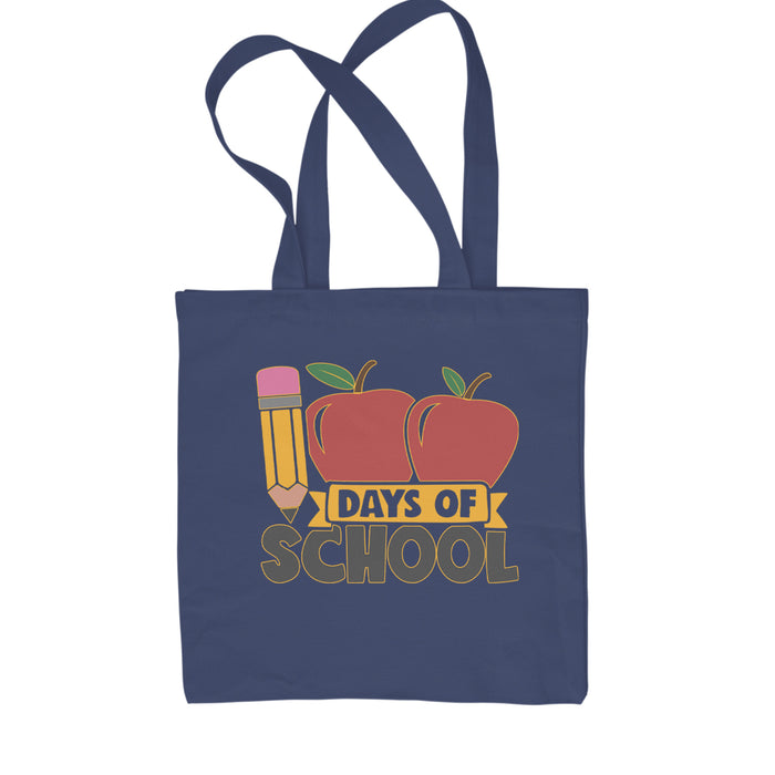100 Days Of School Apple Pencil Shopping Tote Bag