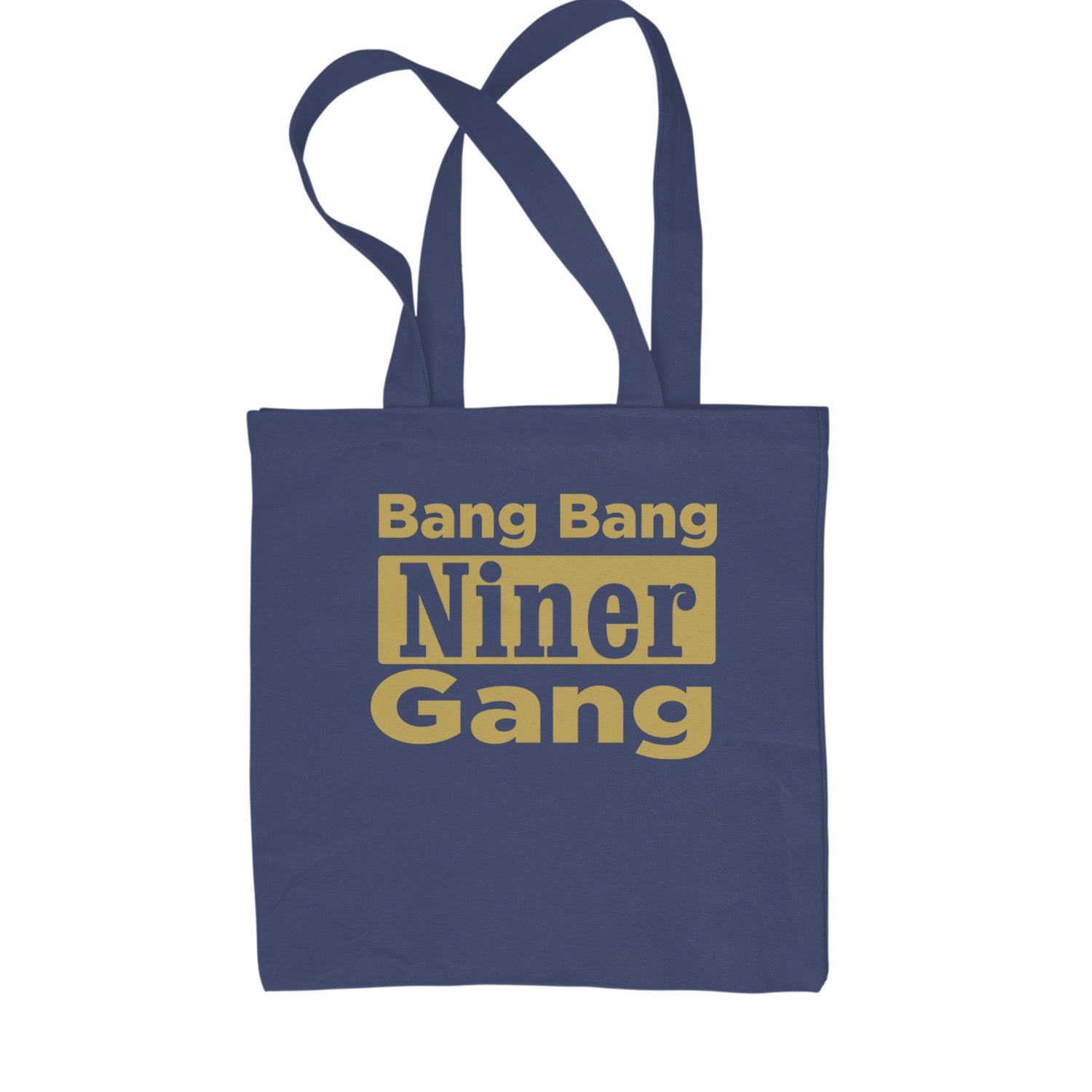 Bang Bang Niner Gang San Francisco Shopping Tote Bag Navy Blue