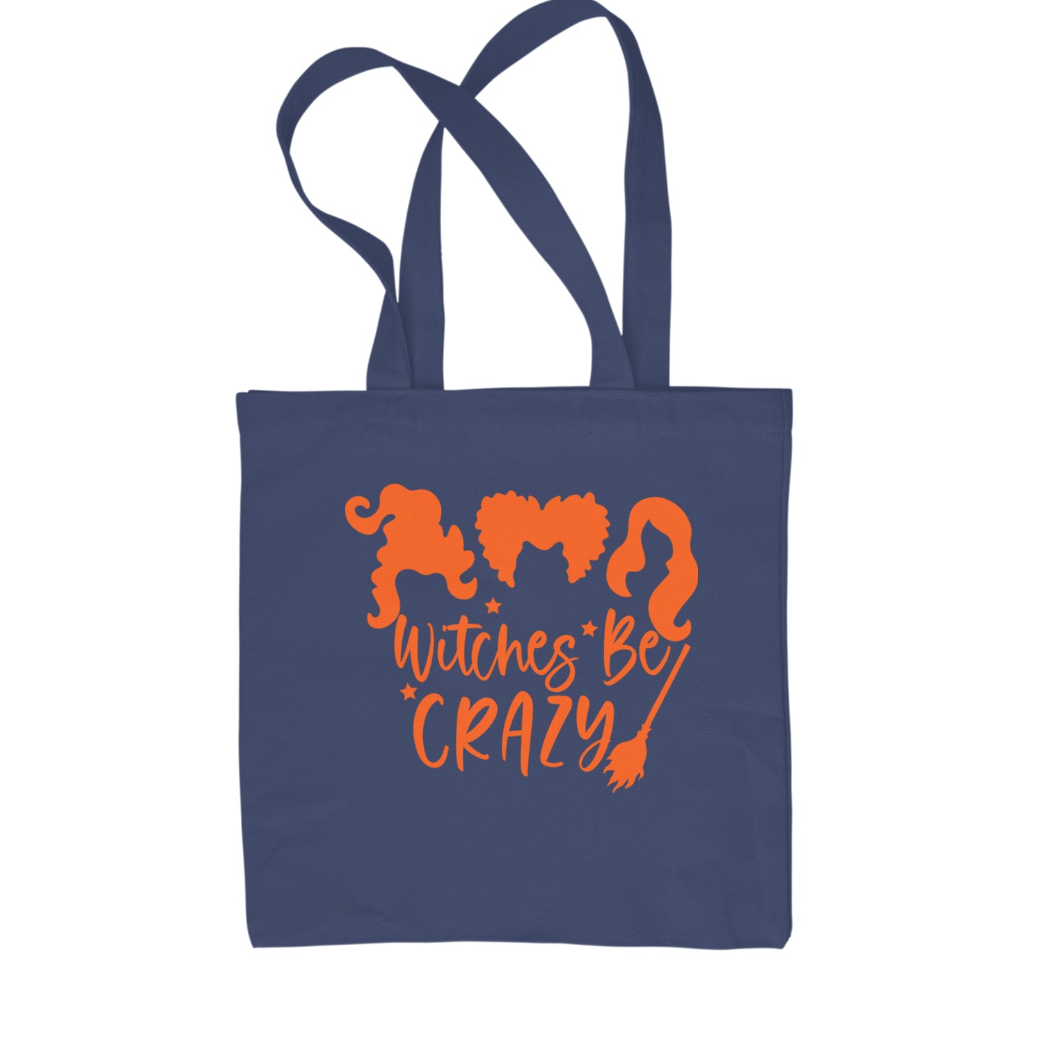 Witches Be Crazy Hocus Pocus Shopping Tote Bag Navy Blue