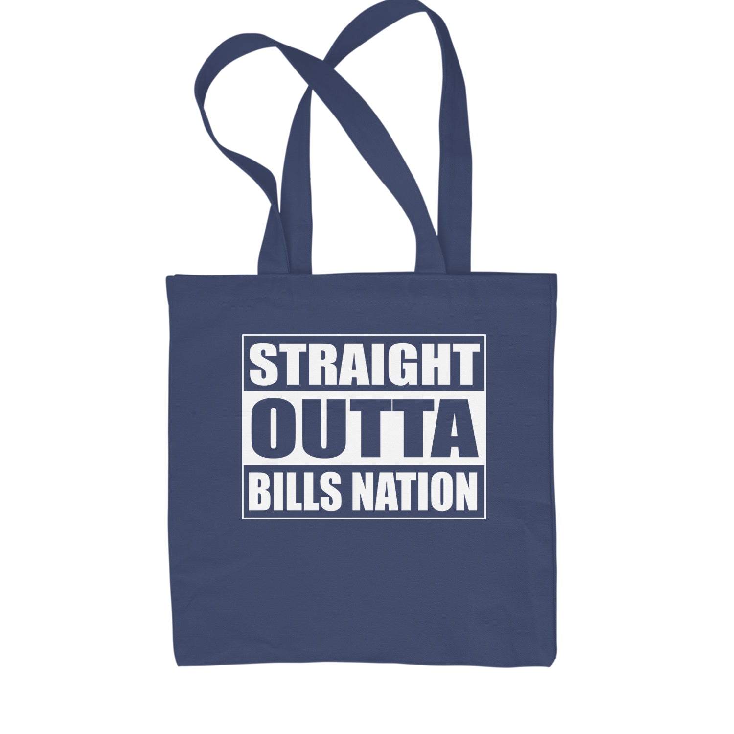 Straight Outta Bills Nation  Shopping Tote Bag Navy Blue