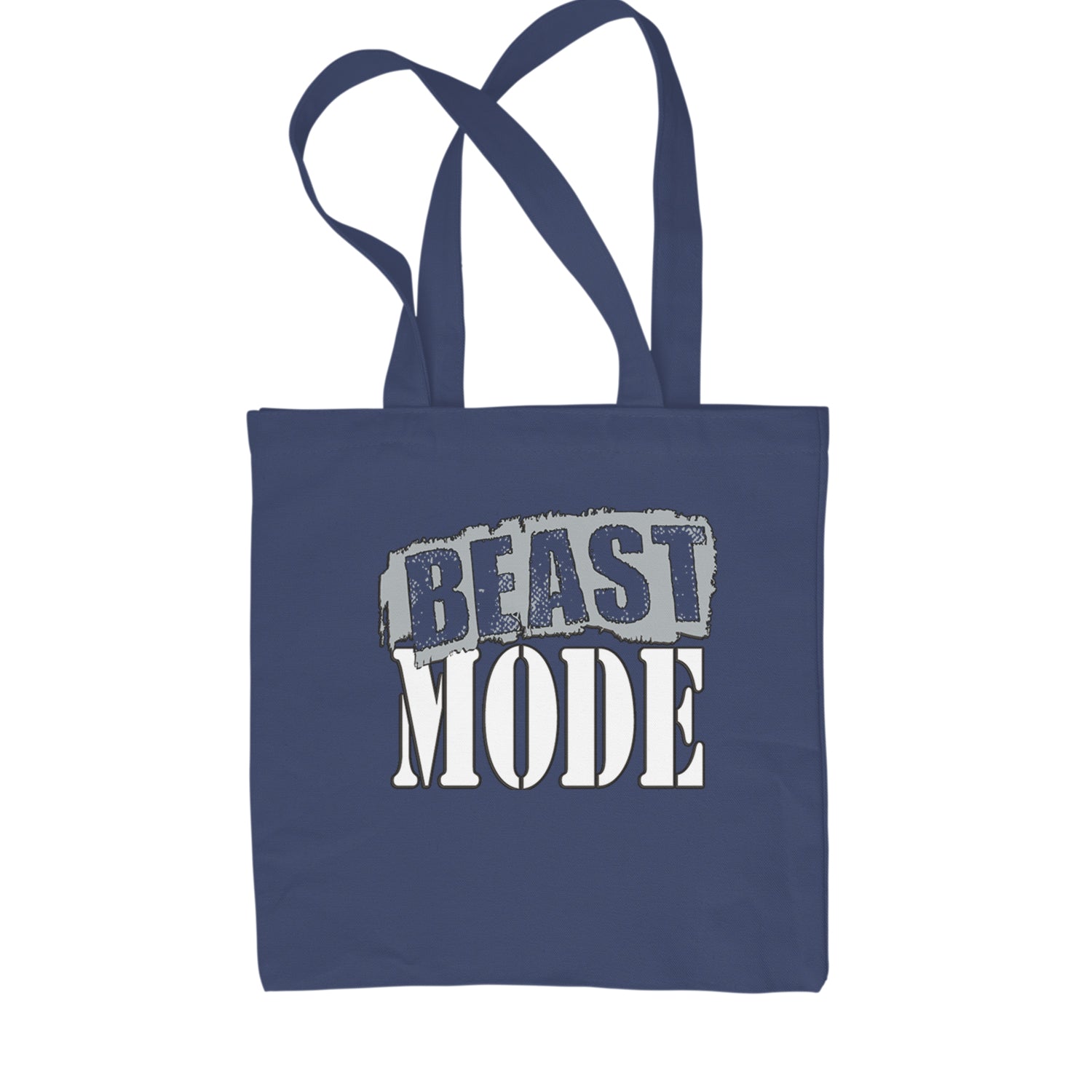 Beast Mode Training Gym Workout Shopping Tote Bag Navy Blue