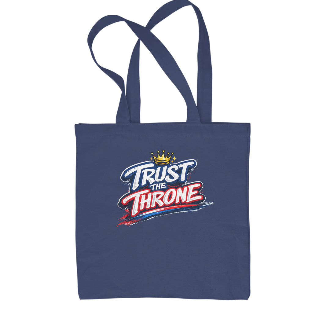 Trust The Throne Crown Philly Hoops Shopping Tote Bag Navy Blue