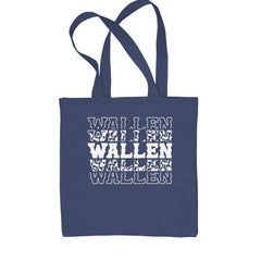 Wallen Country Music Western Shopping Tote Bag Navy Blue