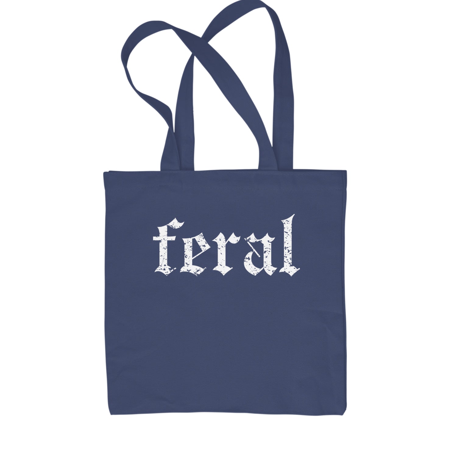 Feral Club Rat Festival Rave EDM Shopping Tote Bag Navy Blue