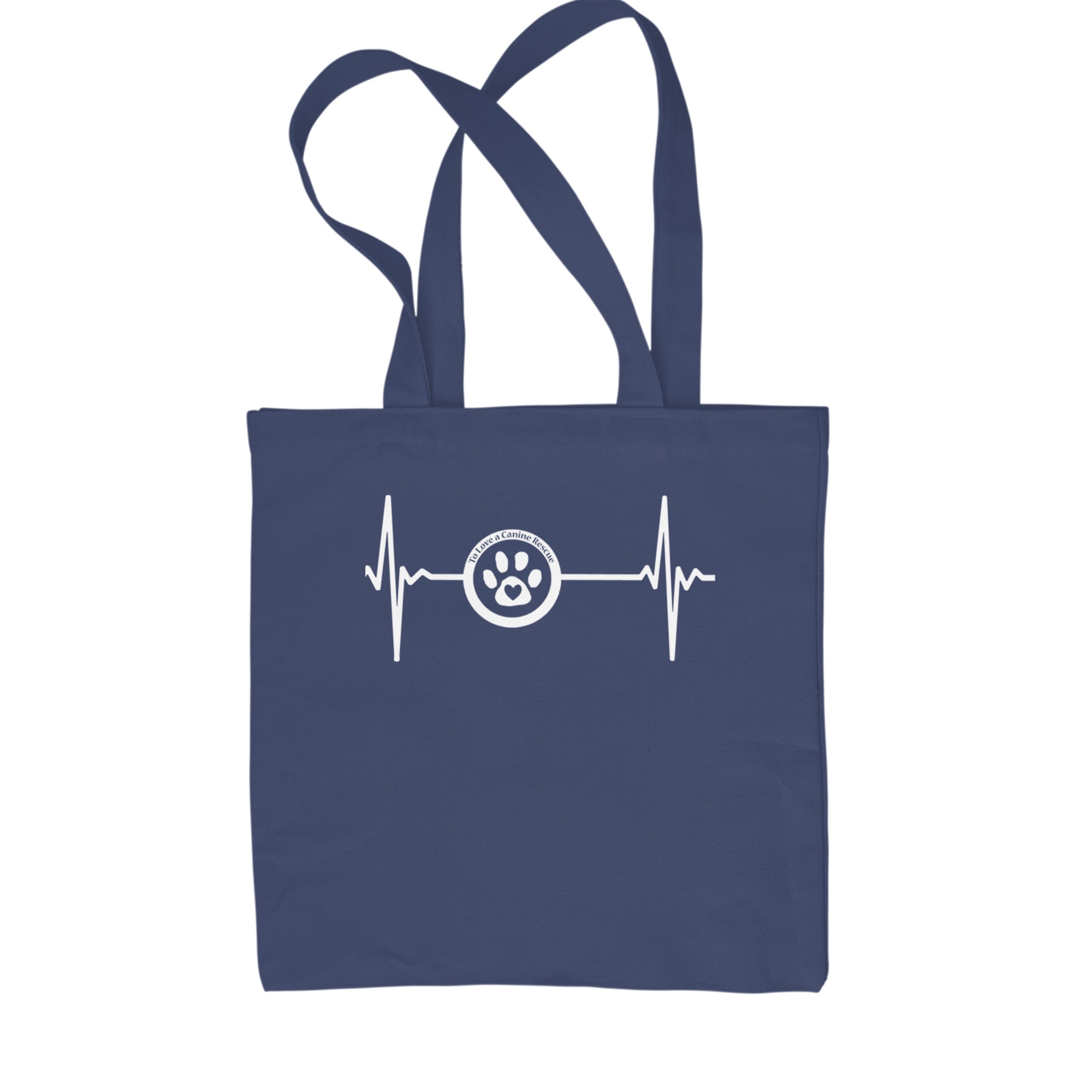 TLC Rescue Heartbeat Shopping Tote Bag Navy Blue