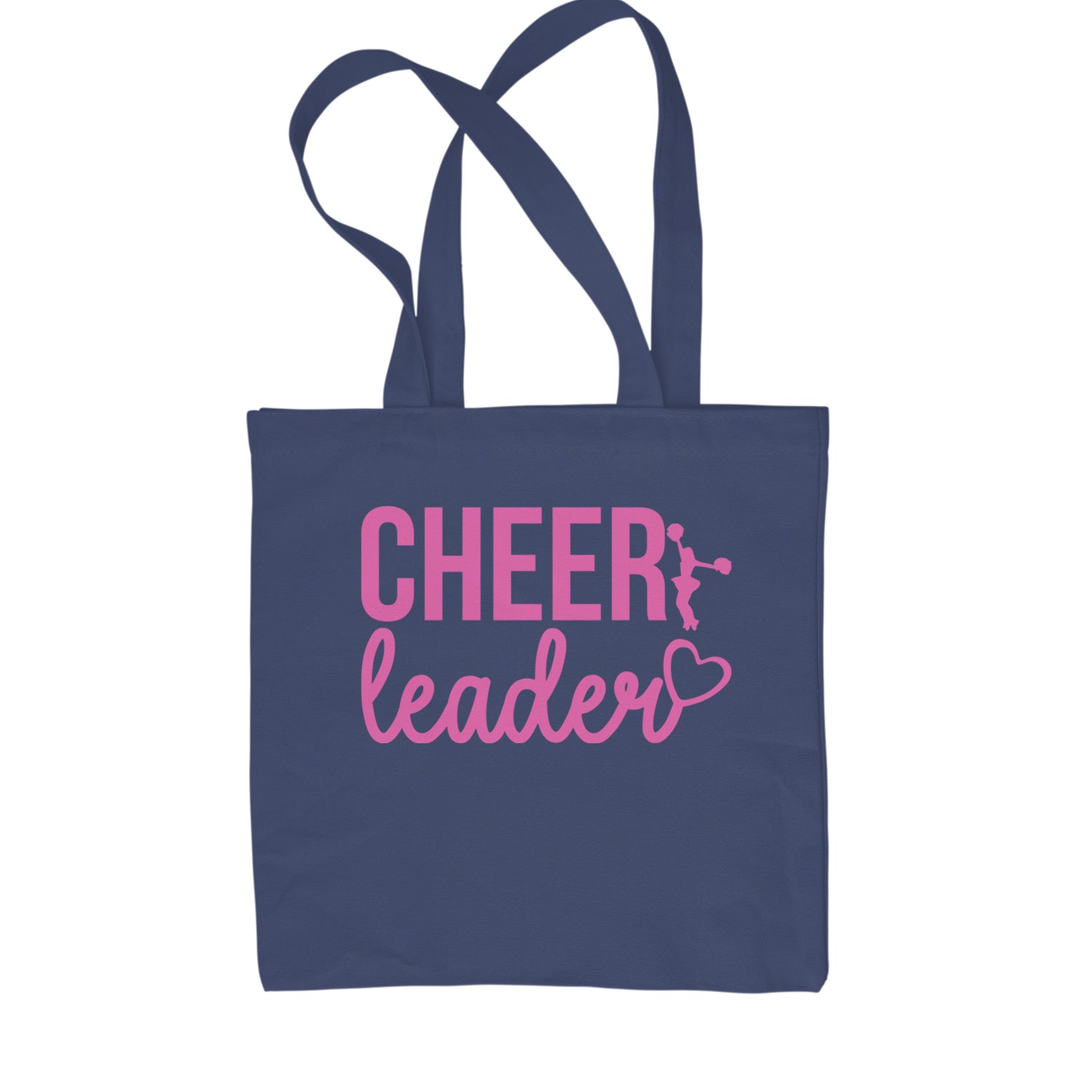 Cheerleader Heart Love Shopping Tote Bag Navy Blue