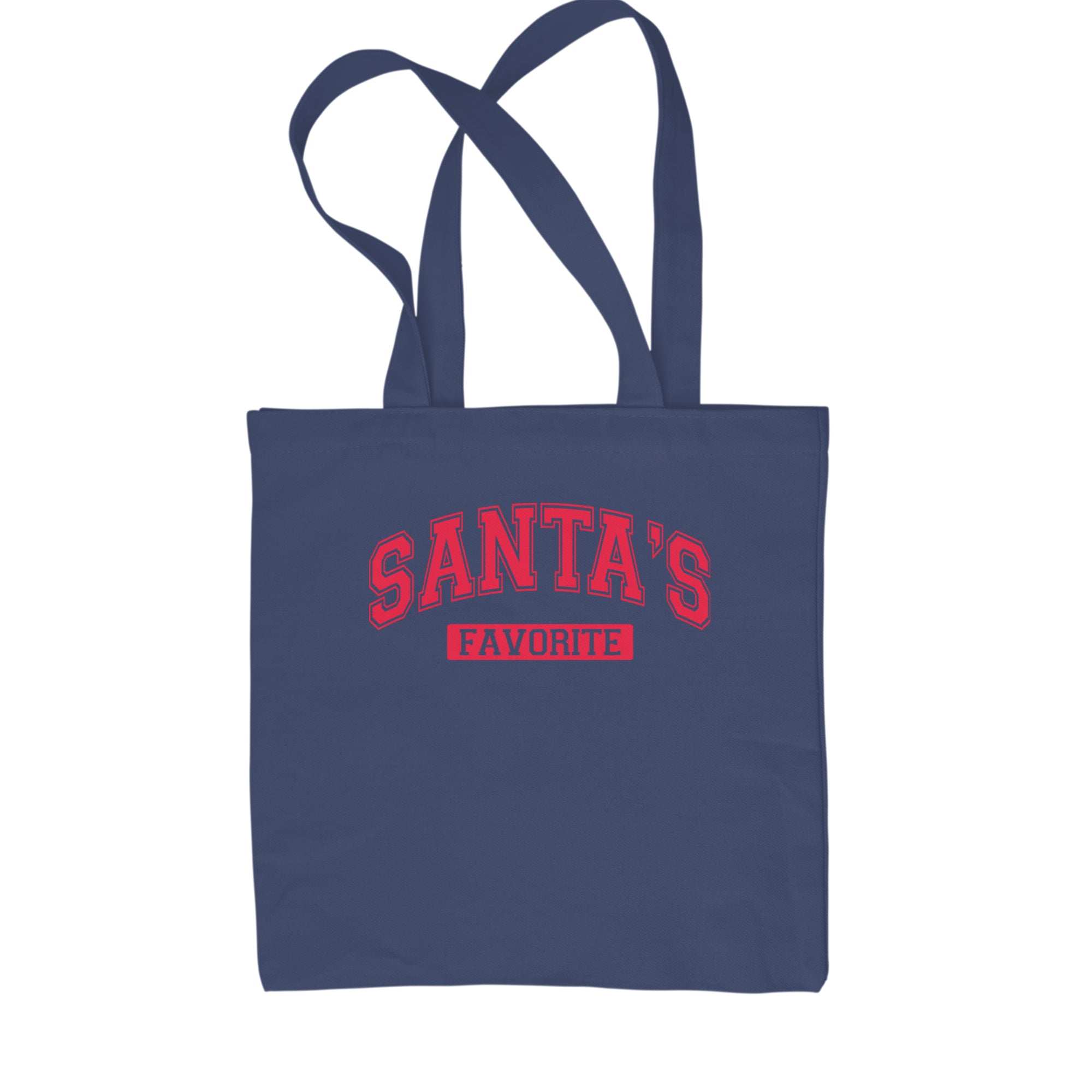 Santa's Favorite Shopping Tote Bag Navy Blue