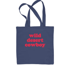 Wild Desert Cowboy Country Shopping Tote Bag Navy Blue