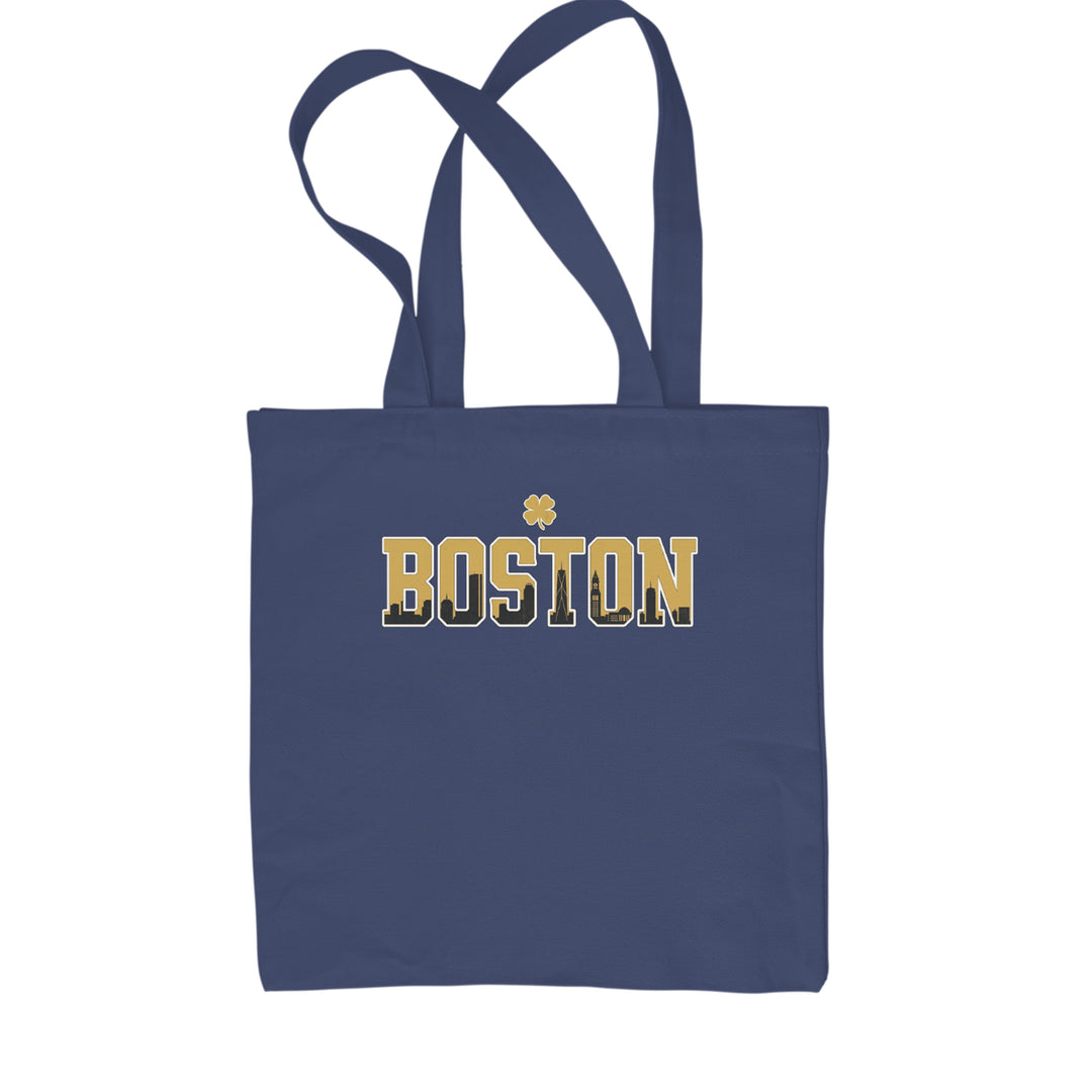 Boston City Pride Irish Shopping Tote Bag Navy Blue