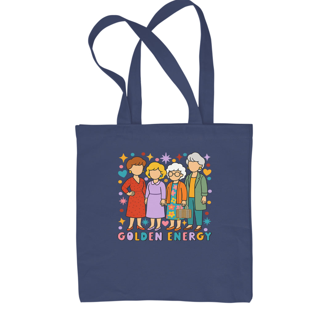 Golden Forever Golden Girls Shopping Tote Bag Navy Blue