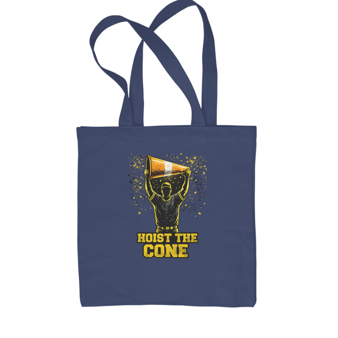 Hoist The Cone Pittsburgh Pride Shopping Tote Bag Navy Blue