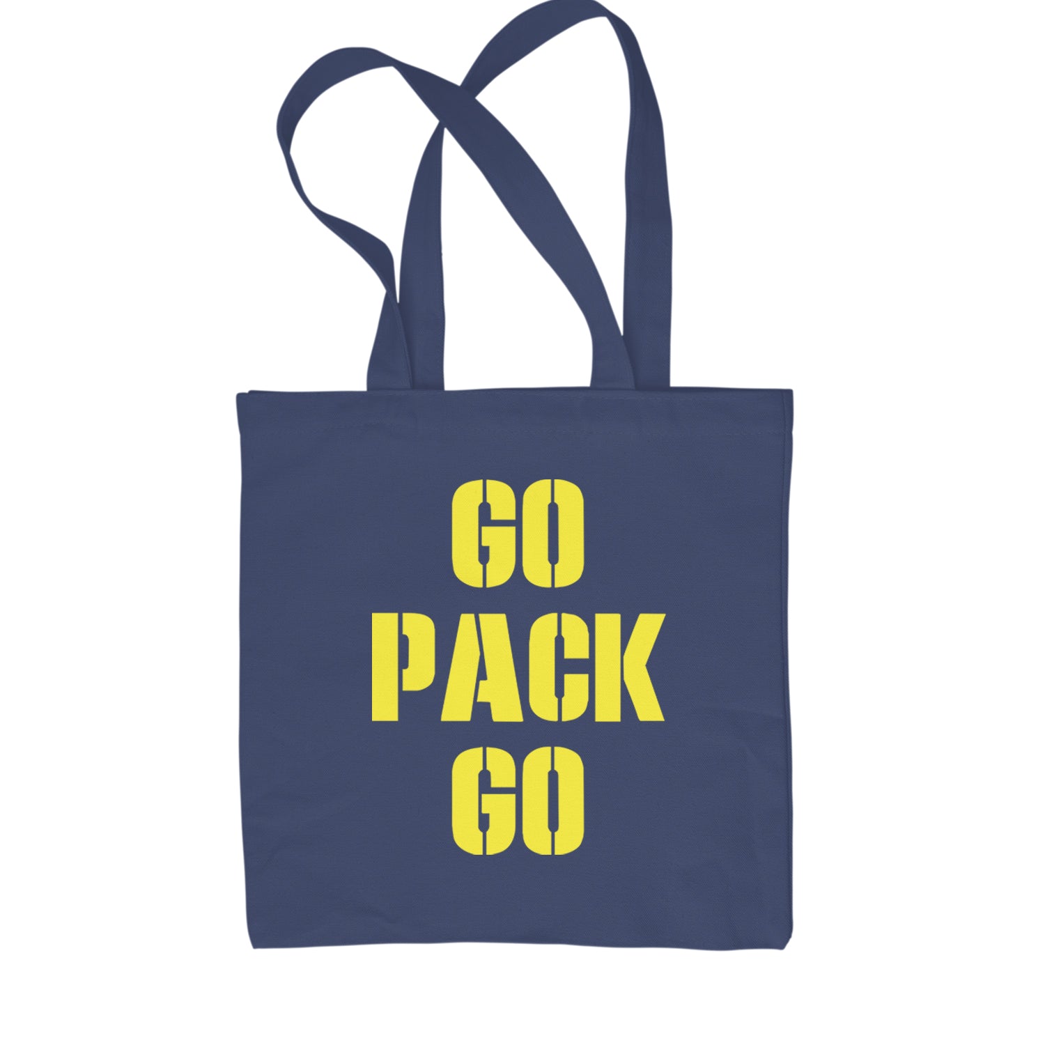 Go Pack Go Green Bay Shopping Tote Bag Navy Blue