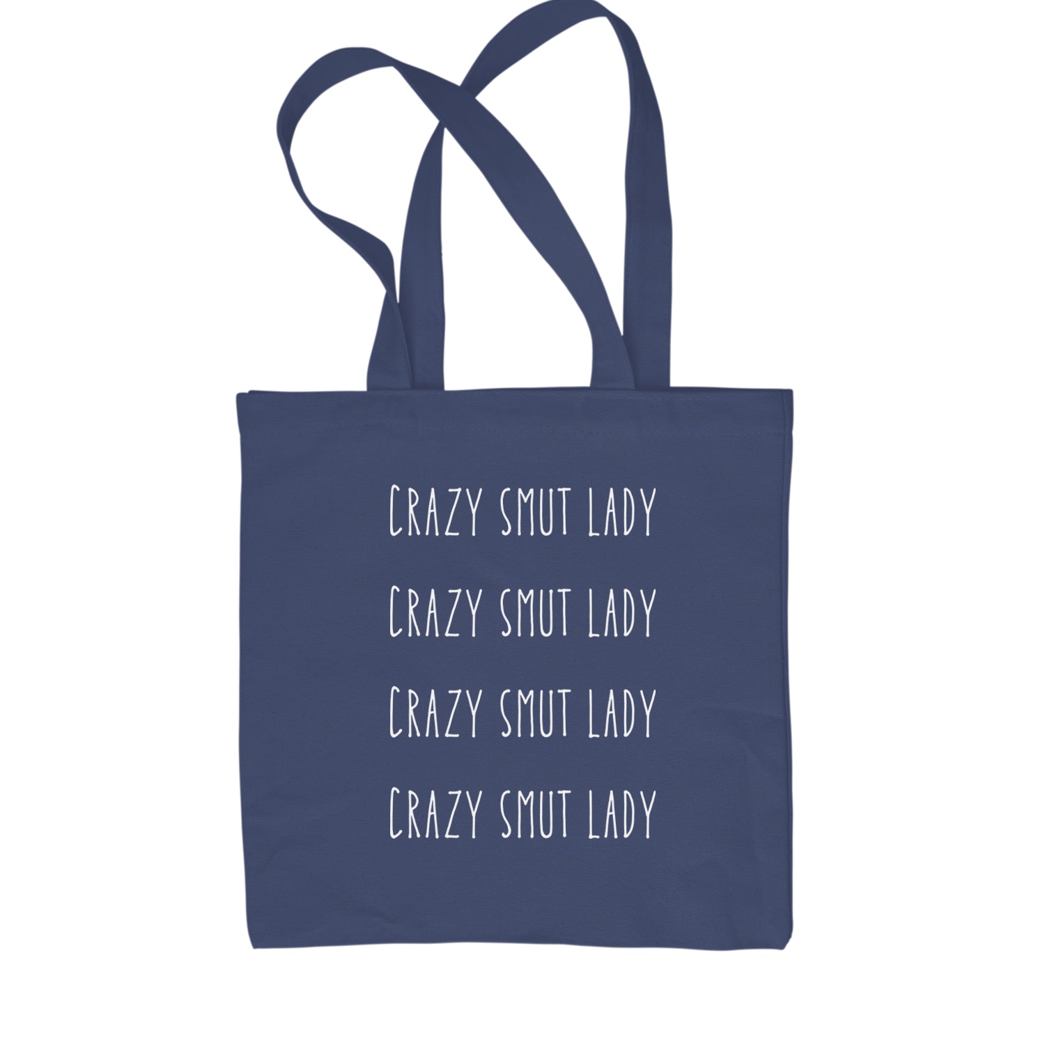 Crazy Smut Lady Romantasy Shopping Tote Bag Navy Blue