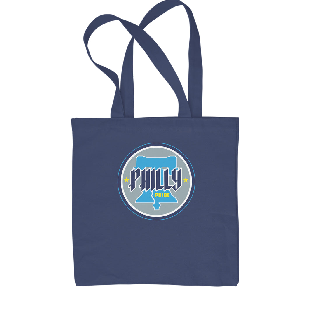 Philly Pride Liberty Bell Shopping Tote Bag Navy Blue