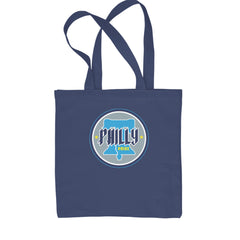 Philly Pride Liberty Bell Shopping Tote Bag Navy Blue