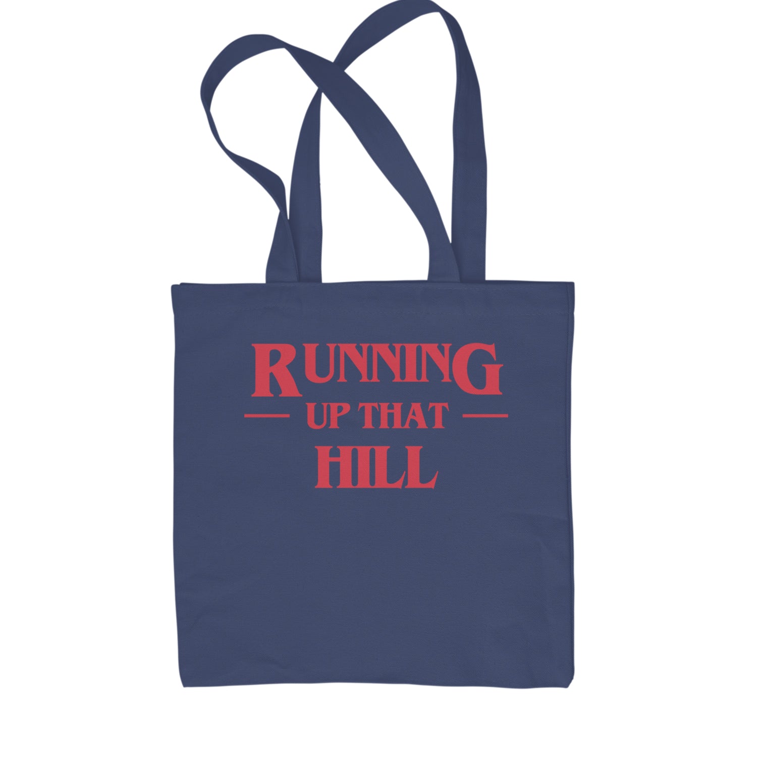 Running Up That Hill Shopping Tote Bag Navy Blue