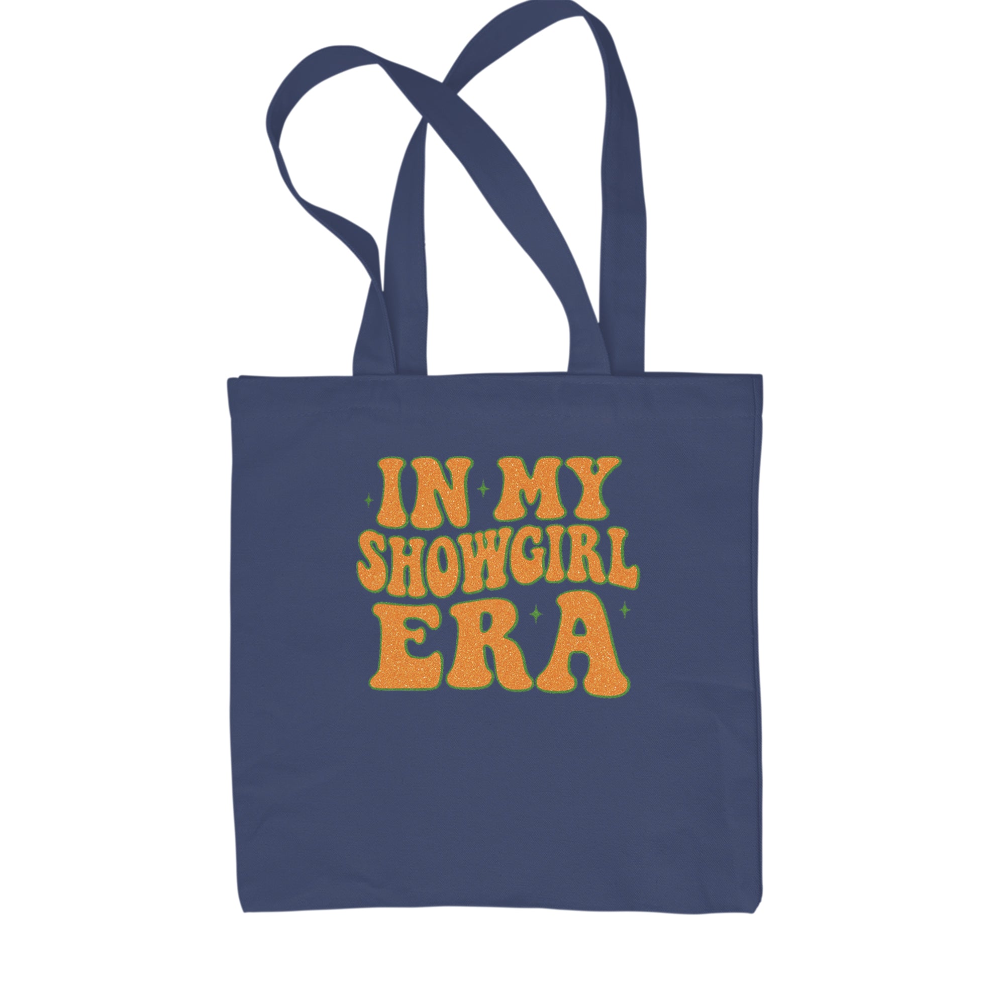 In My Showgirl Era Retro Shopping Tote Bag Navy Blue