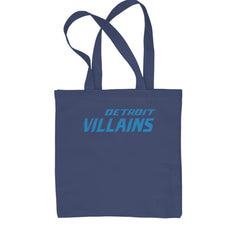 Detroit Villains Grit Football Shopping Tote Bag Navy Blue