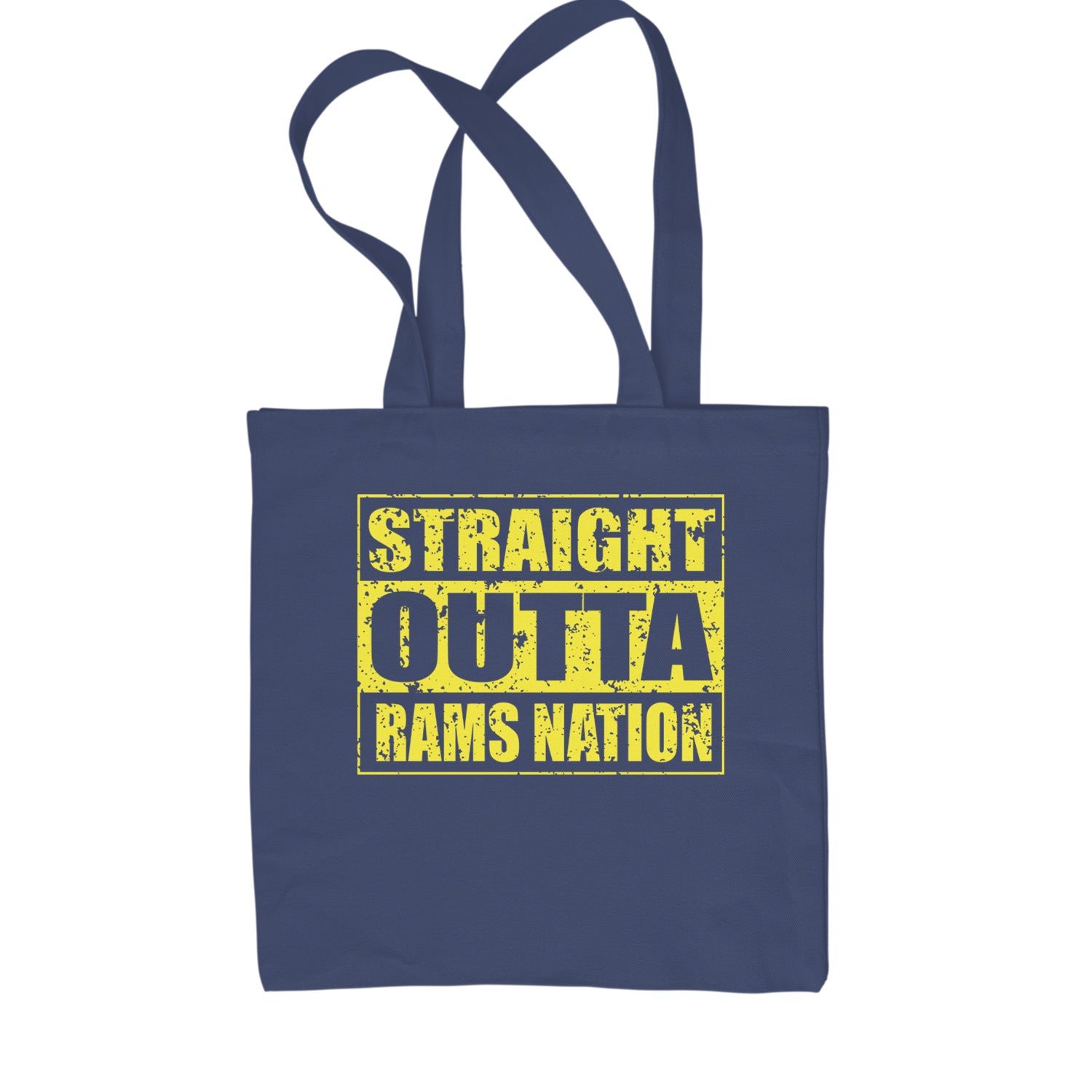 Straight Outta Rams Nation   Shopping Tote Bag Navy Blue