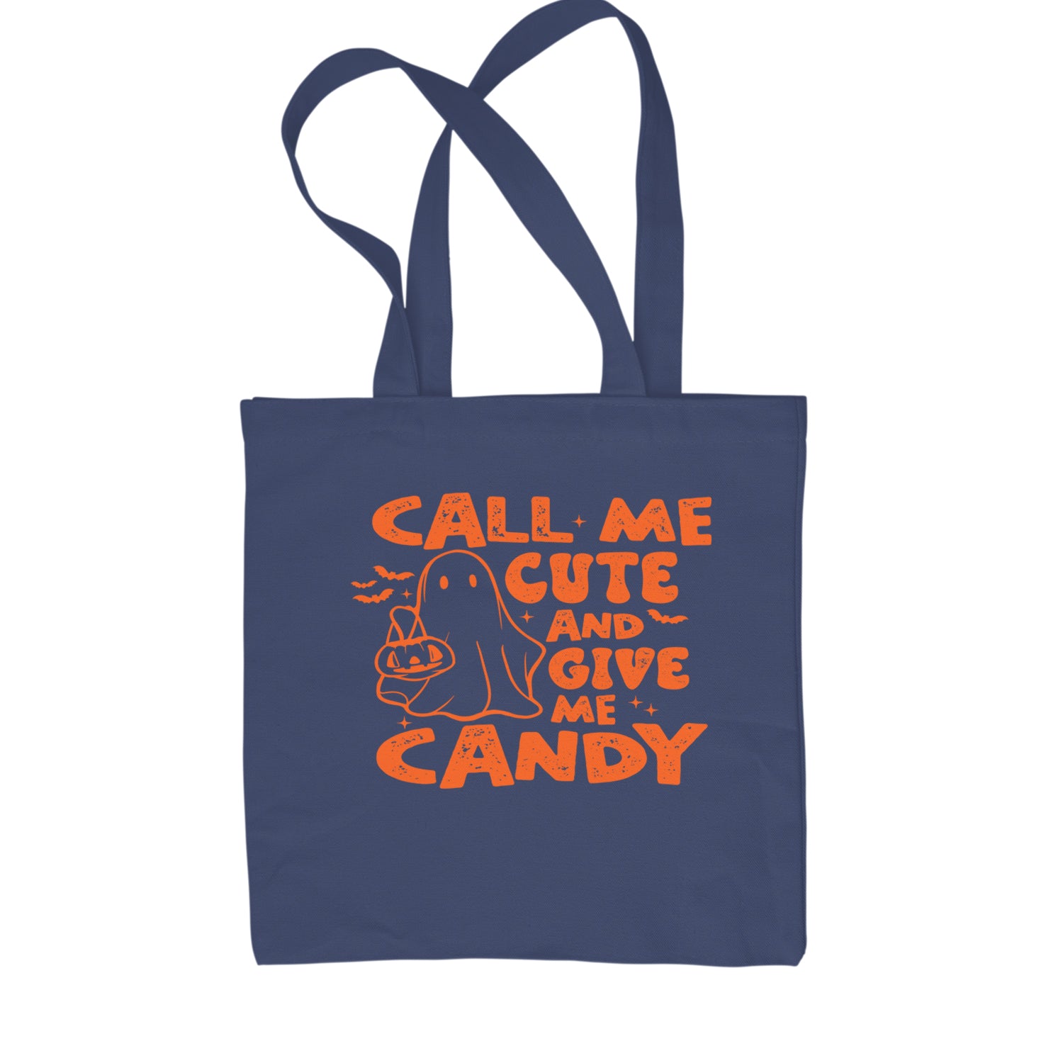 Call Me Cute And Give Me Candy Shopping Tote Bag Navy Blue