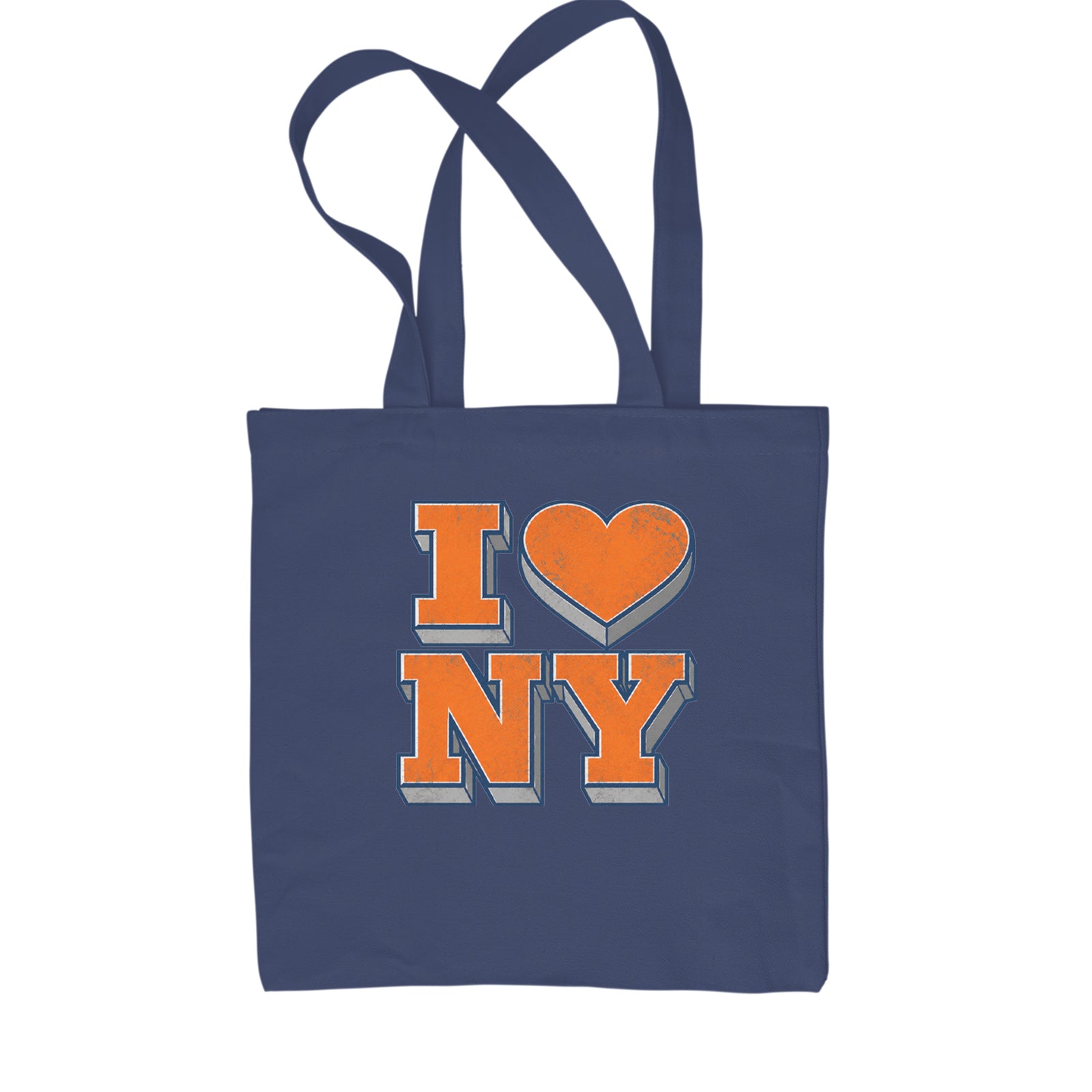 New York City Pride Heart Shopping Tote Bag Navy Blue