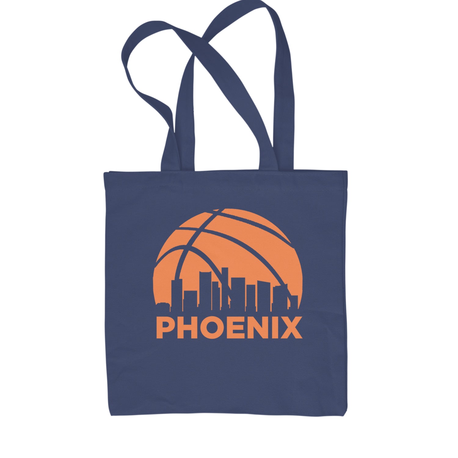 Phoenix Basketball Sunset City Skyline Shopping Tote Bag Navy Blue