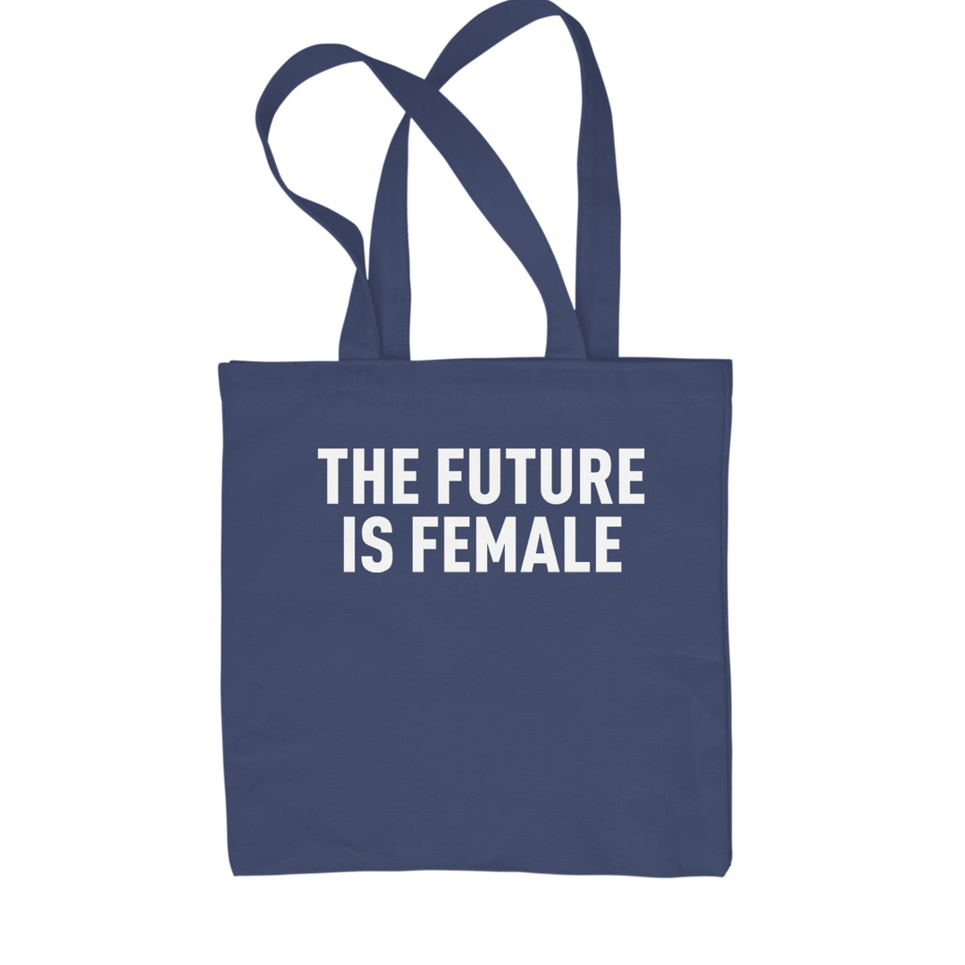 The Future Is Female Feminism  Shopping Tote Bag Navy Blue