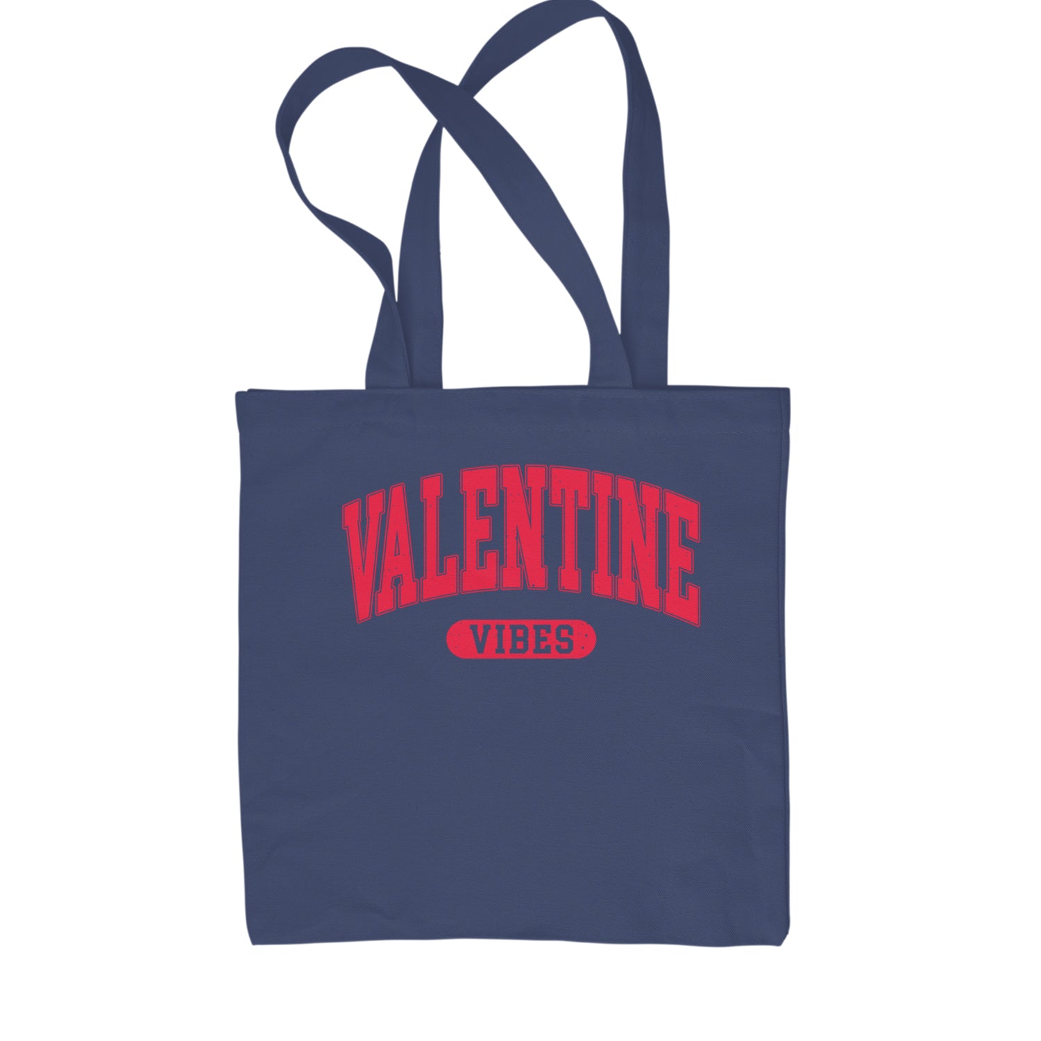 Valentines Vibes Shopping Tote Bag Navy Blue