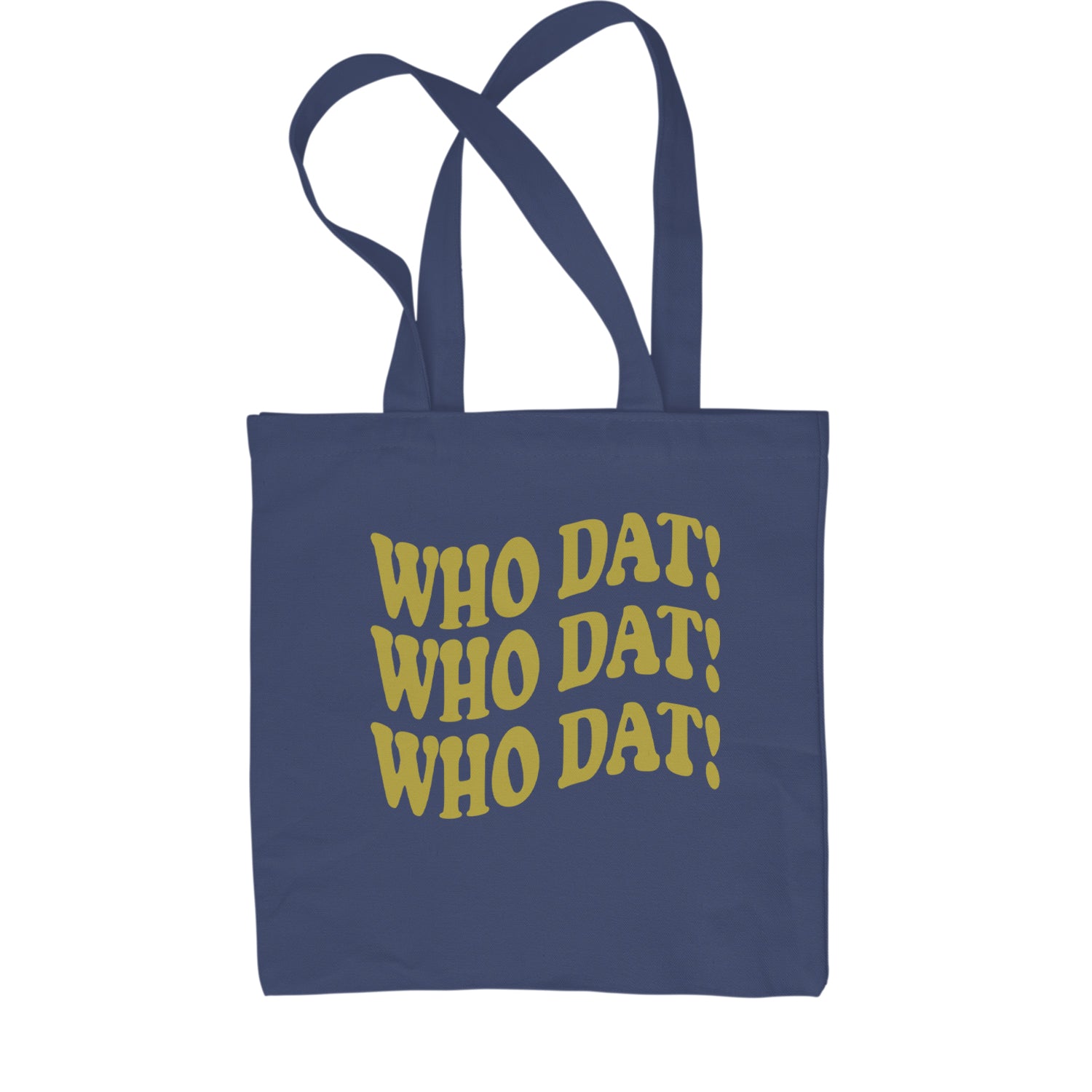 Who Dat Wavy Design Who Dat Nation Shopping Tote Bag Navy Blue